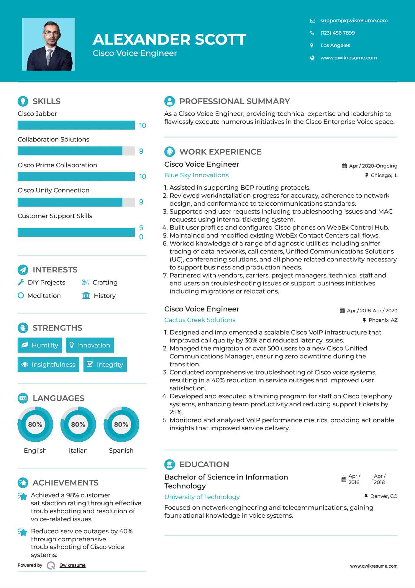 Cisco Voice Engineer Resume Template