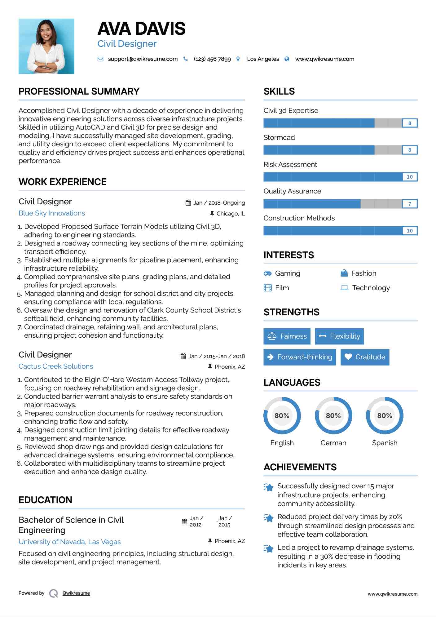 Civil Designer Resume Template