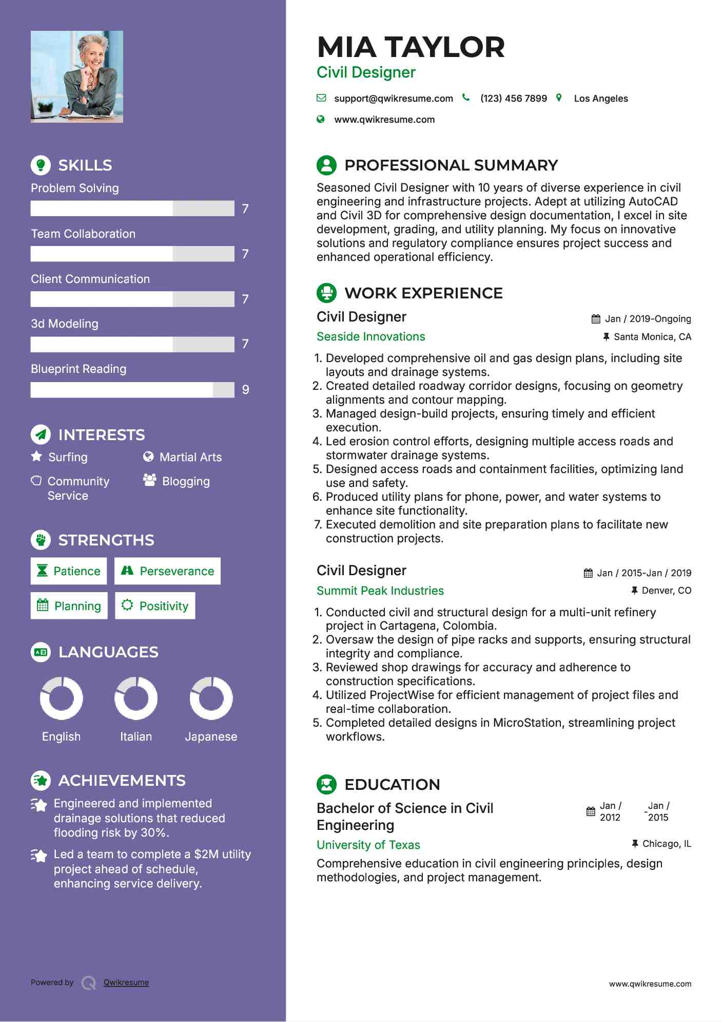 Civil Designer Resume Format