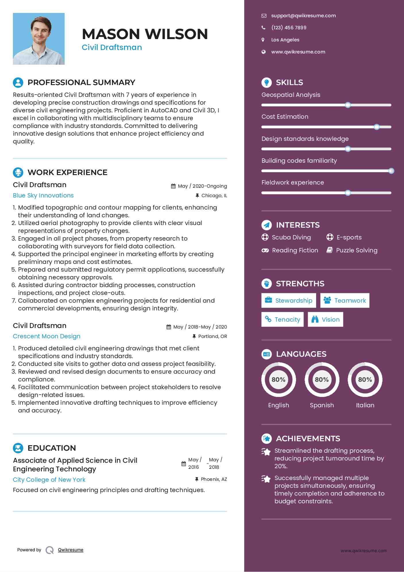 Civil Draftsman Resume Format