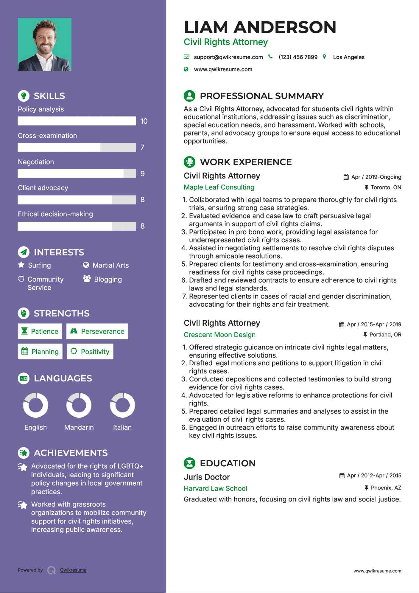 Civil Rights Attorney Resume Format