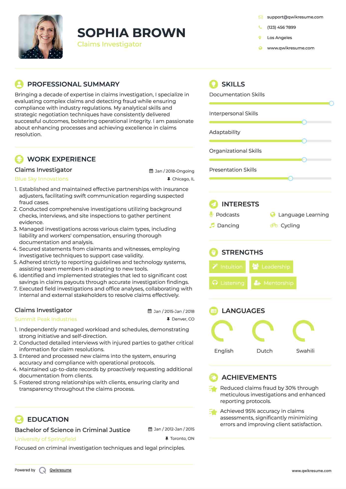Claims Investigator Resume Samples QwikResume Claims Investigator Resume Samples QwikResume