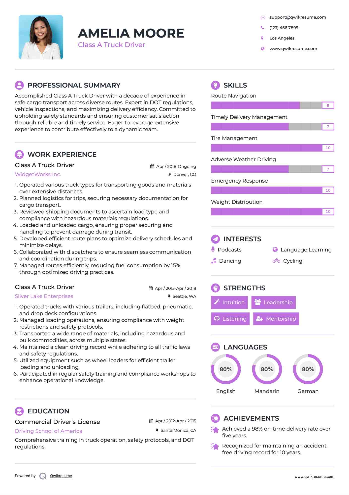 10 Class A Truck Driver Resume - Class A Truck Driver 1569314324 Pdf 