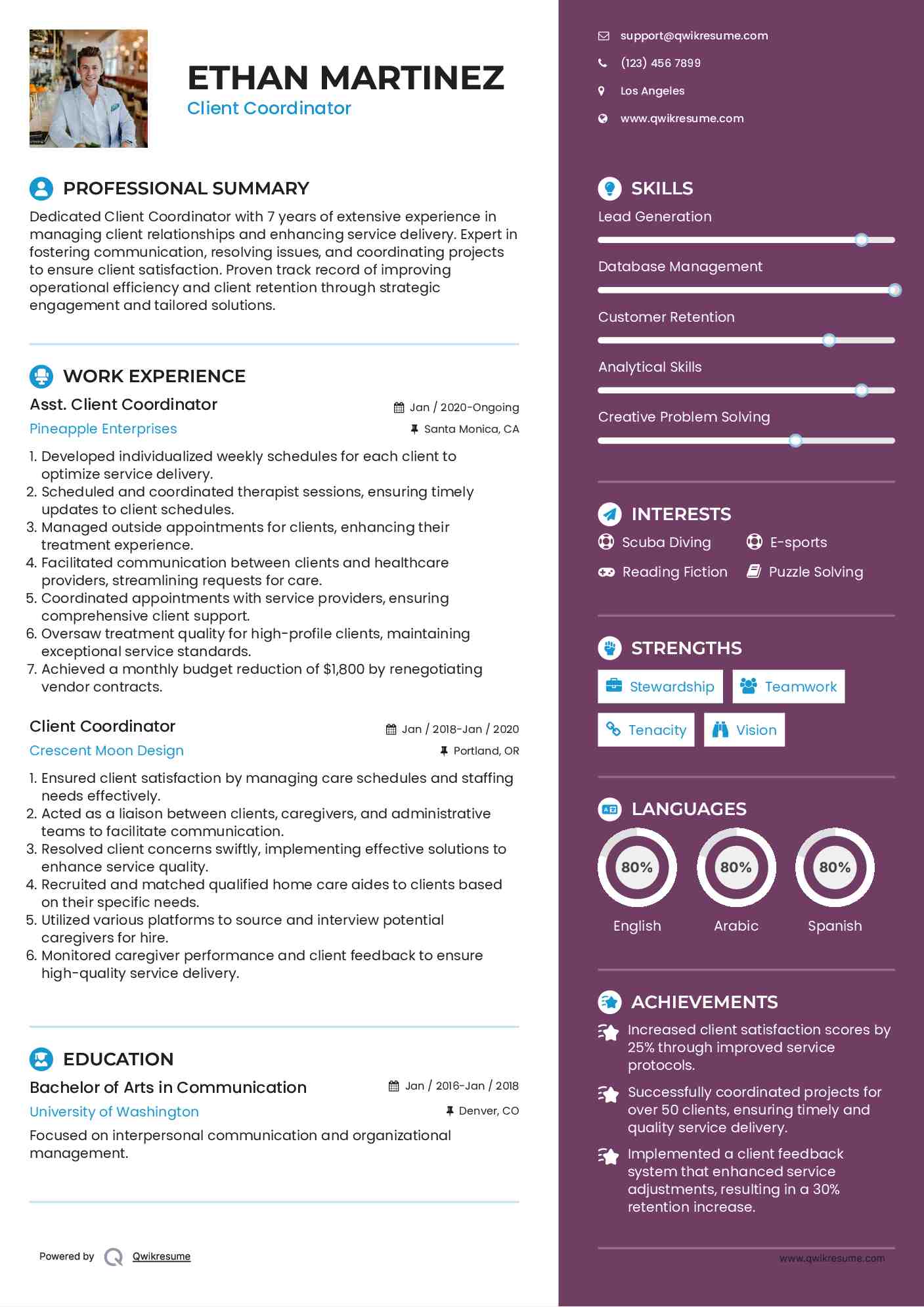 Roles And Responsibilities Of Client Coordinator