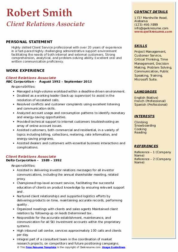 Client Relations Associate Resume - Client Relations Associate 1606203780 Pdf 