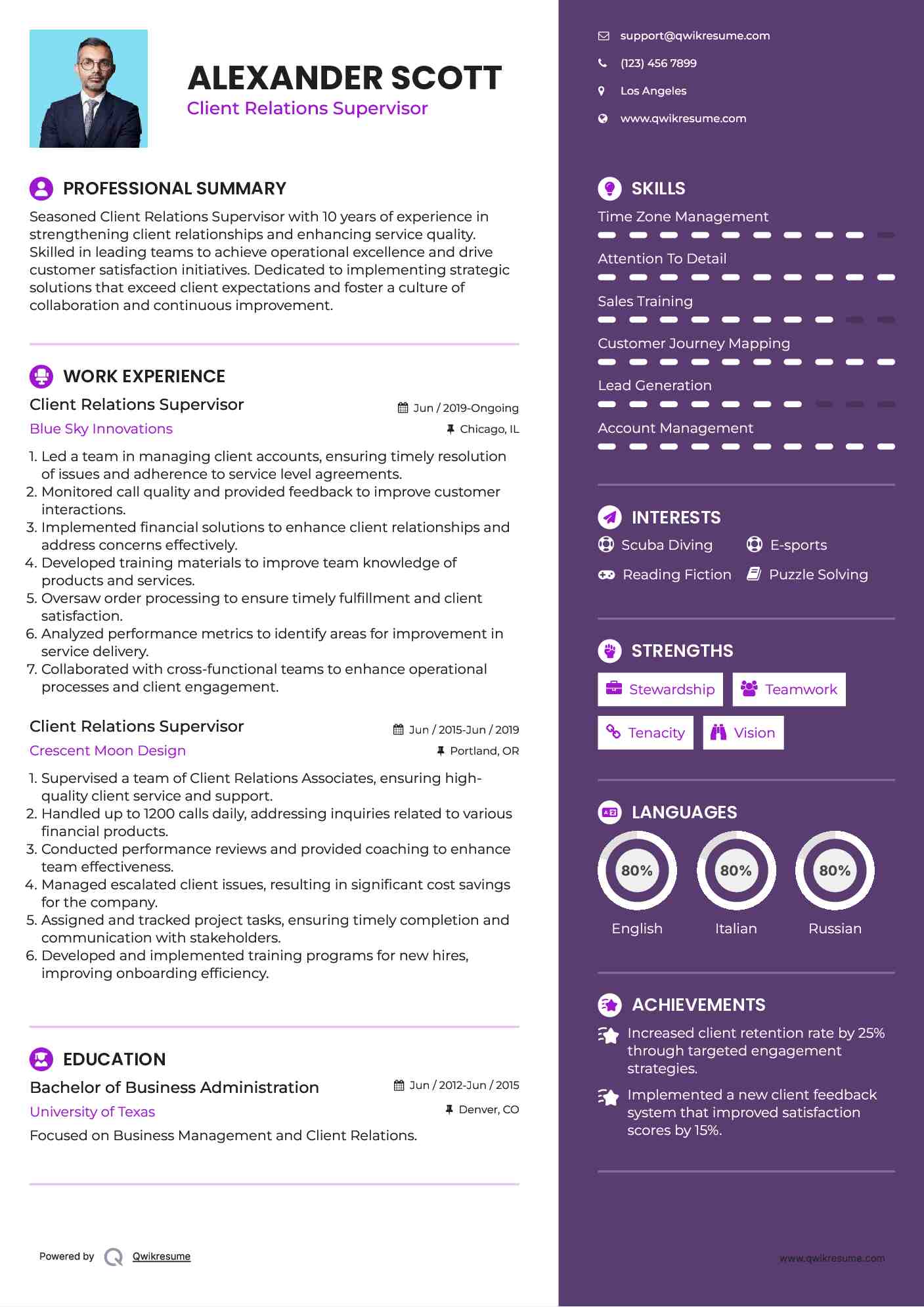 Client Relations Supervisor Resume - Client Relations Supervisor 1620471927 Pdf 