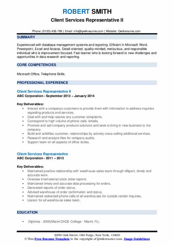 Client Services Representative Resume Samples QwikResume Client Services Representative Resume Samples QwikResume