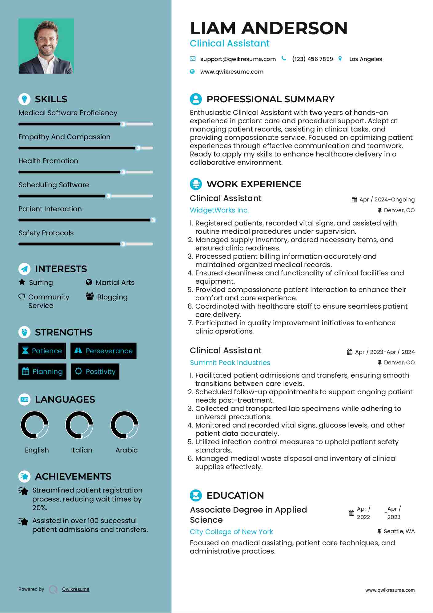 Clinical Assistant Resume Example