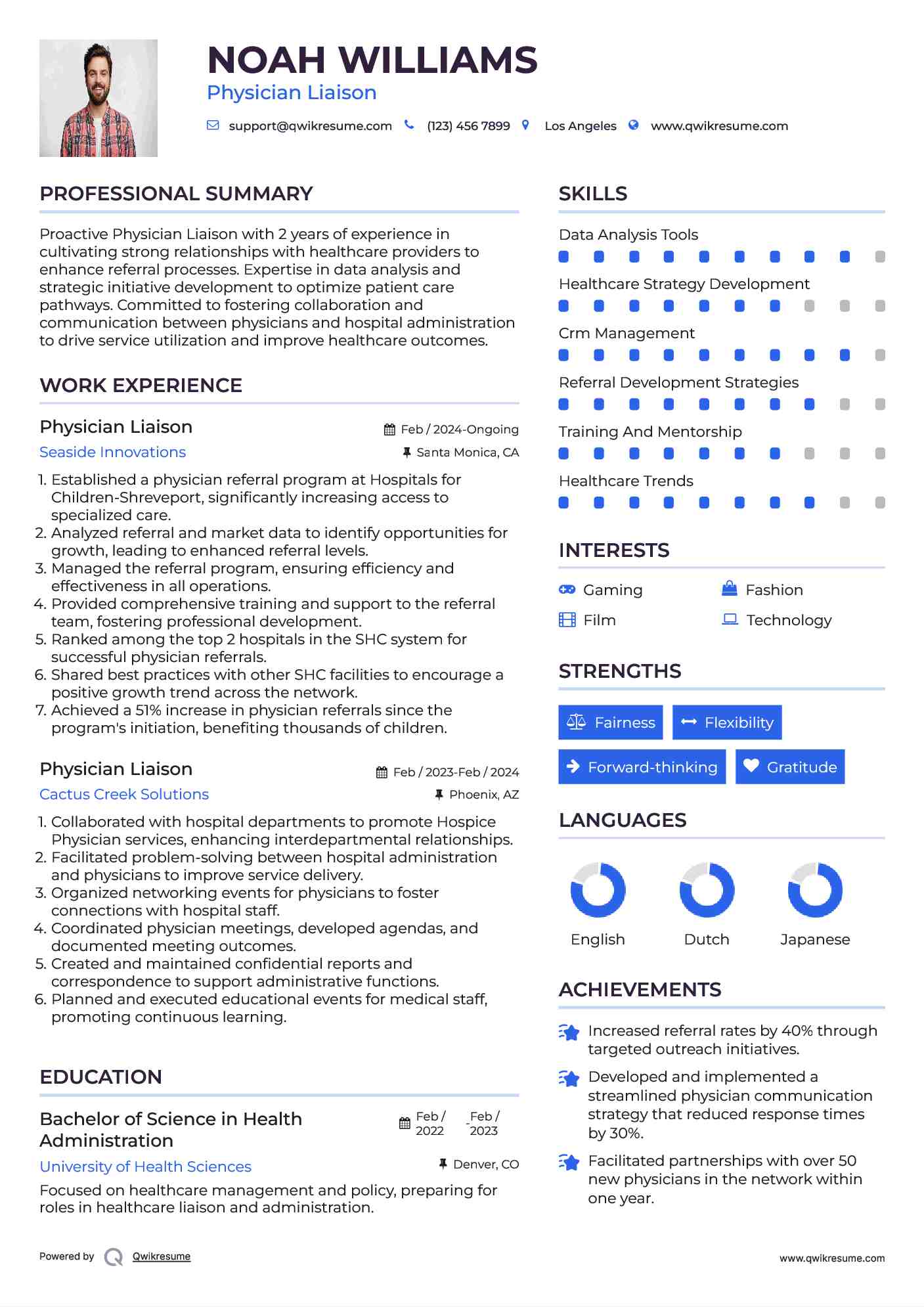 Physician Liaison Resume Template