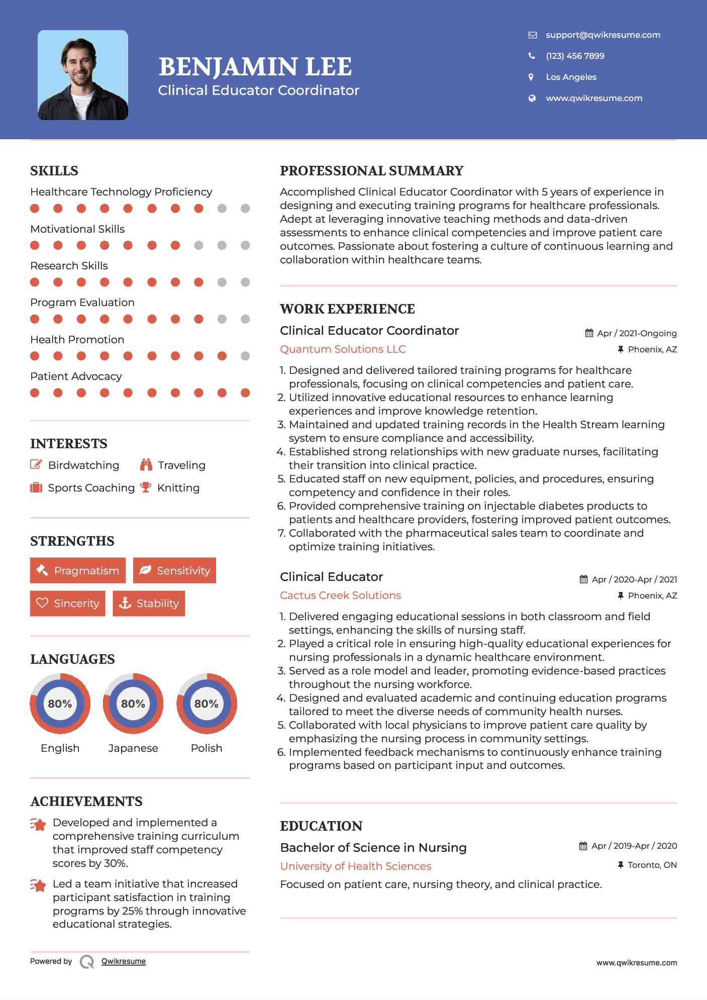 Clinical Educator Coordinator Resume Format