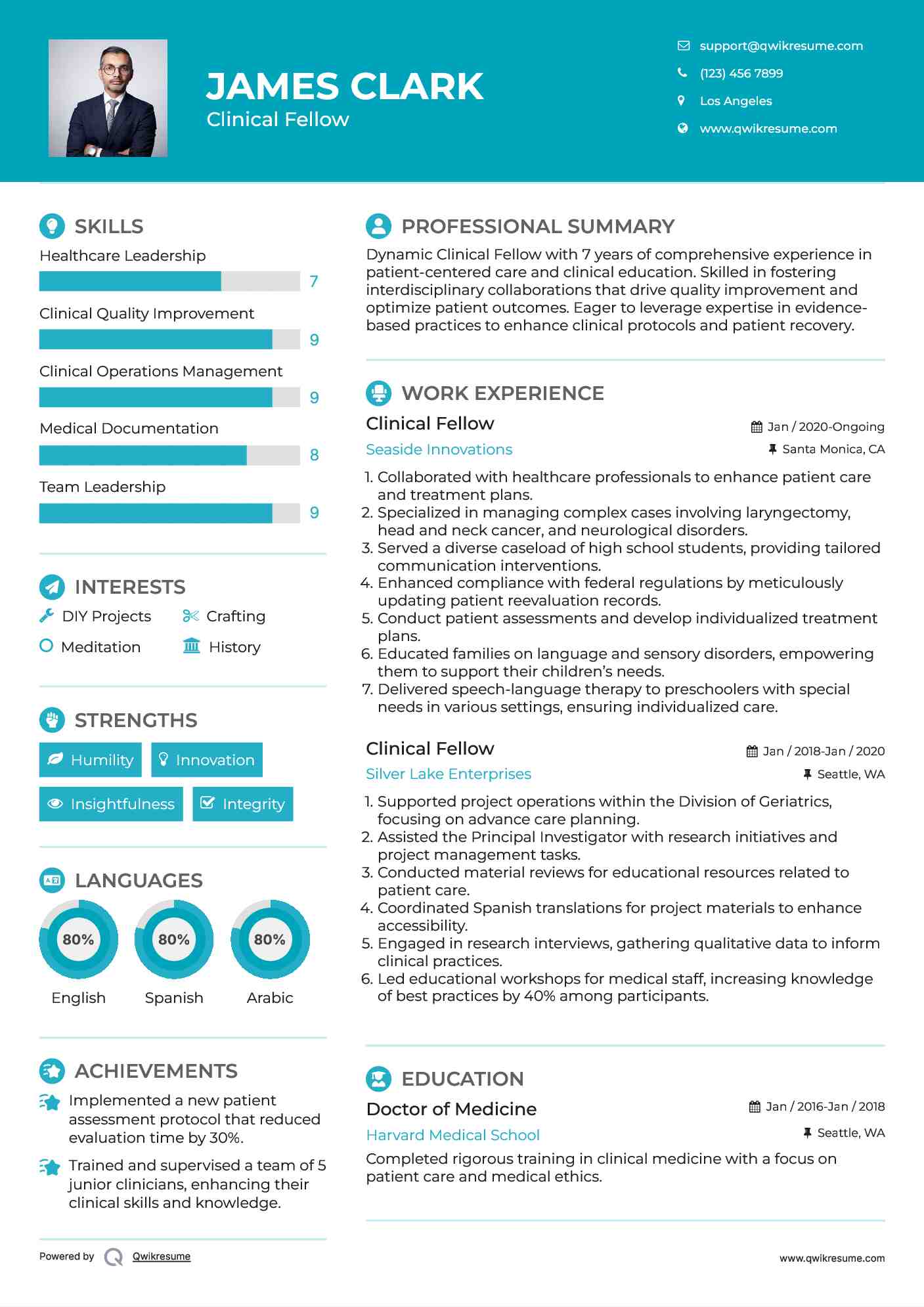 Clinical Fellow Resume Format