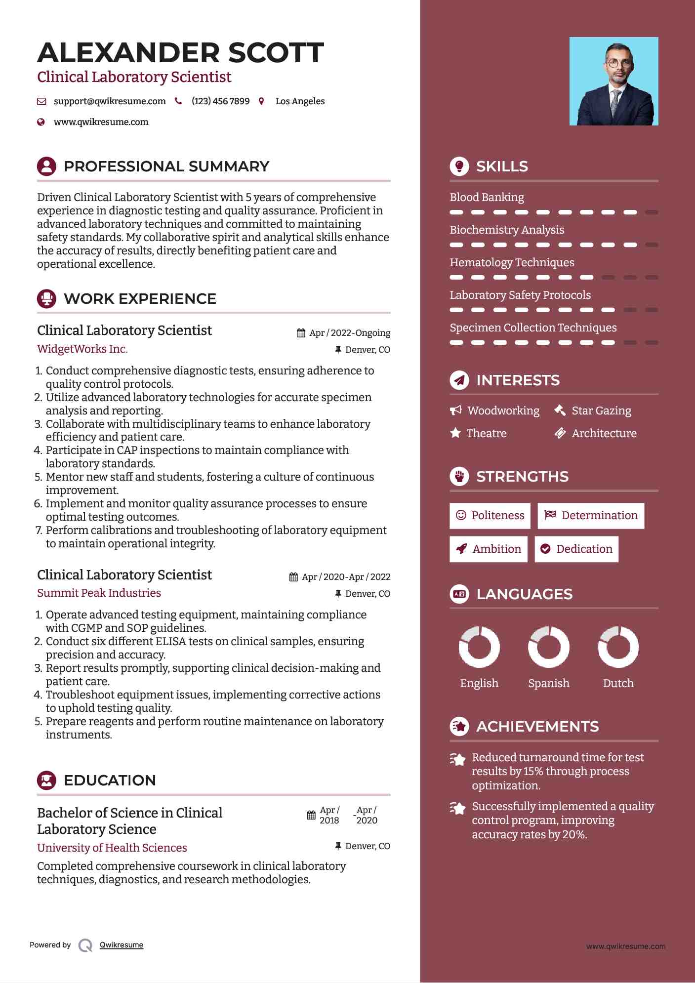 10 Clinical Laboratory Scientist Resume Samples Templates For 2025