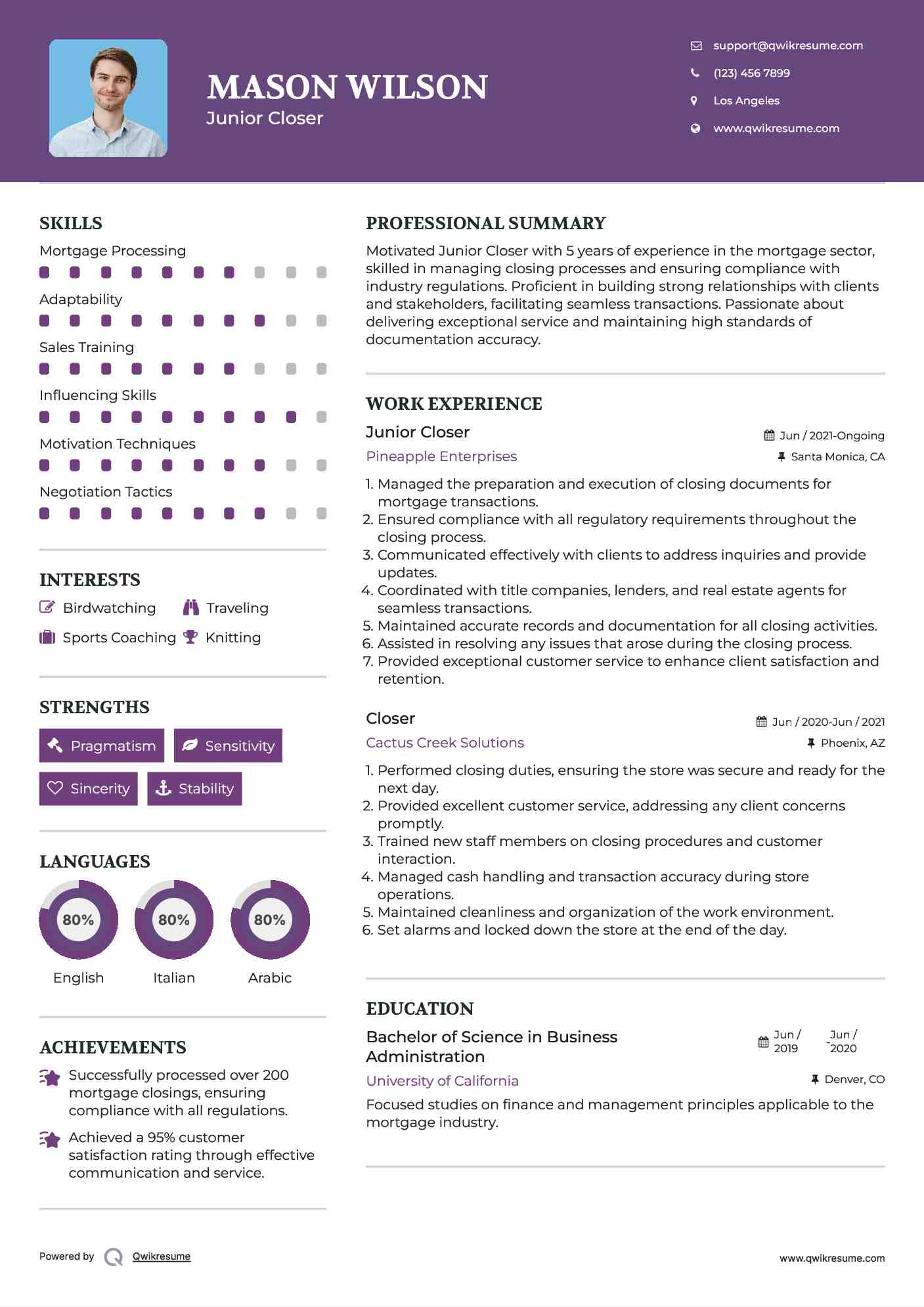 closer-resume-samples-qwikresume
