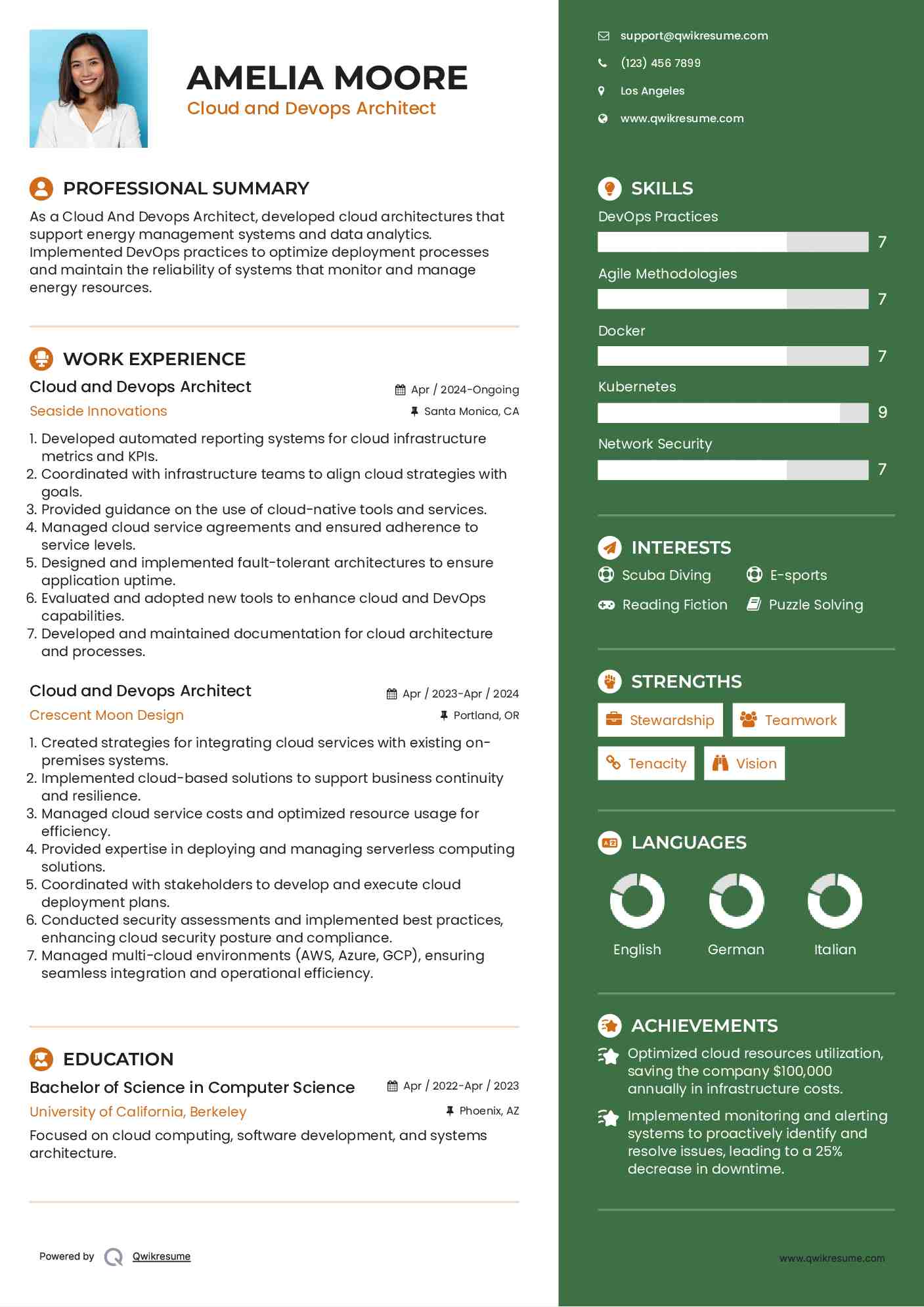 Cloud and Devops Architect Resume Model