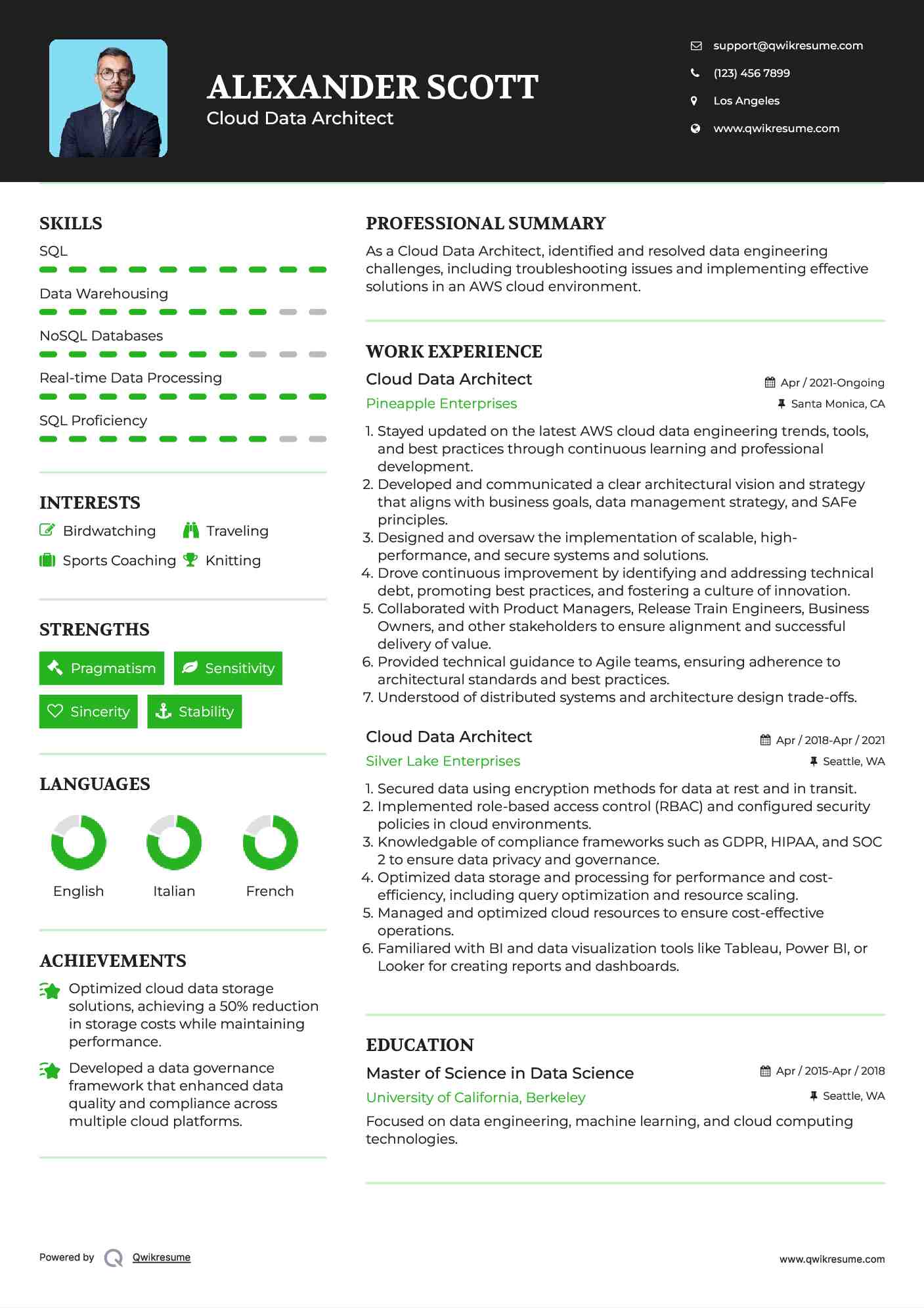 Cloud Data Architect Resume Sample