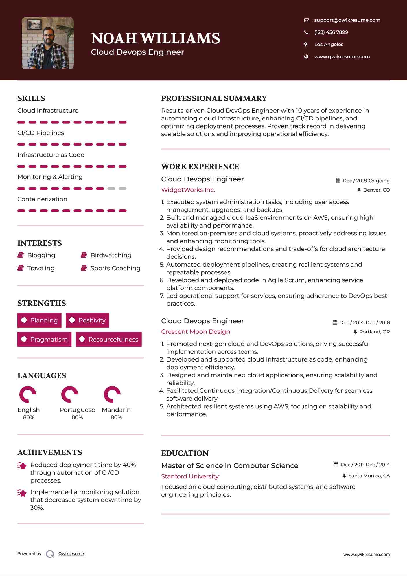 Cloud Devops Engineer Resume Format