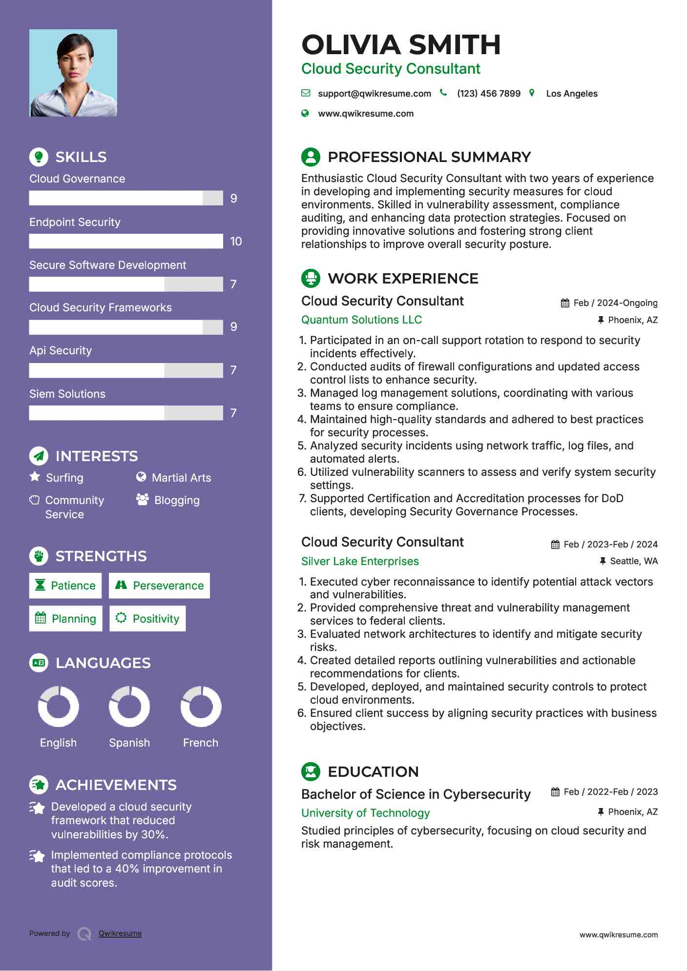 Cloud Security Consultant Resume Format