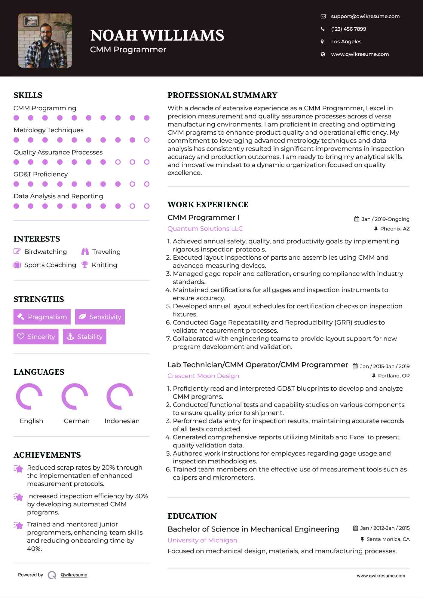 cmm programmer resume samples qwikresume cmm operator