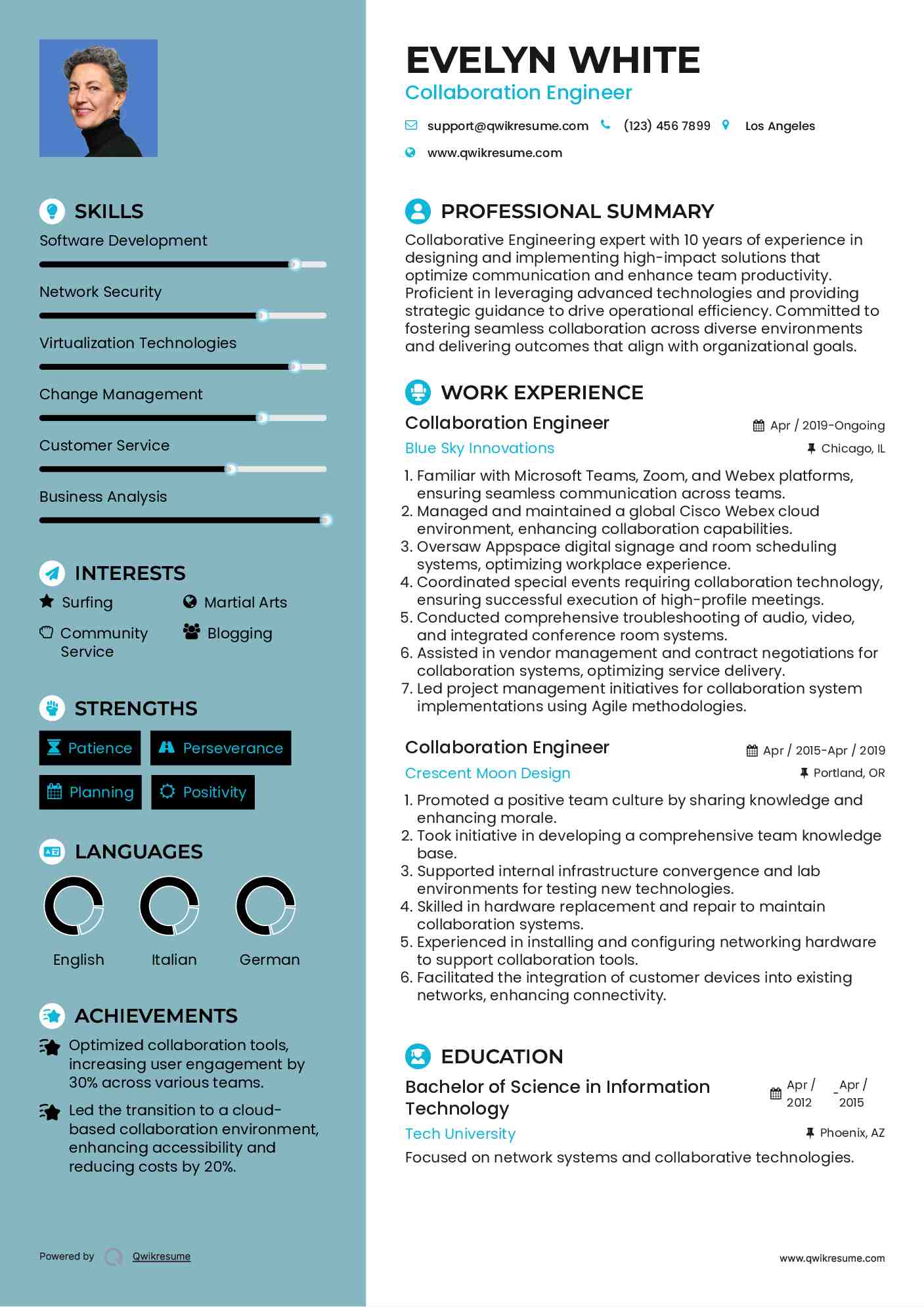 Collaboration Engineer Resume Sample