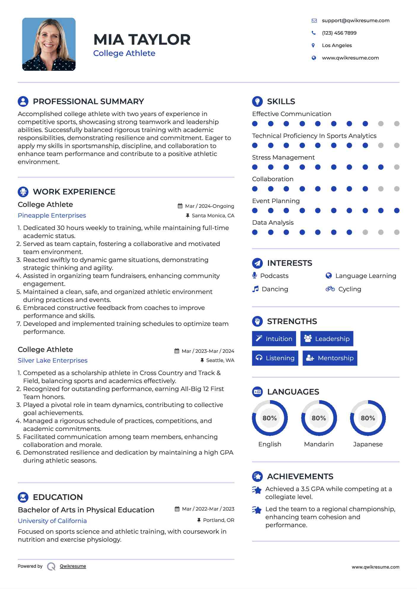 10 College Athlete Resume Samples - College Athlete 1660729790 Pdf 