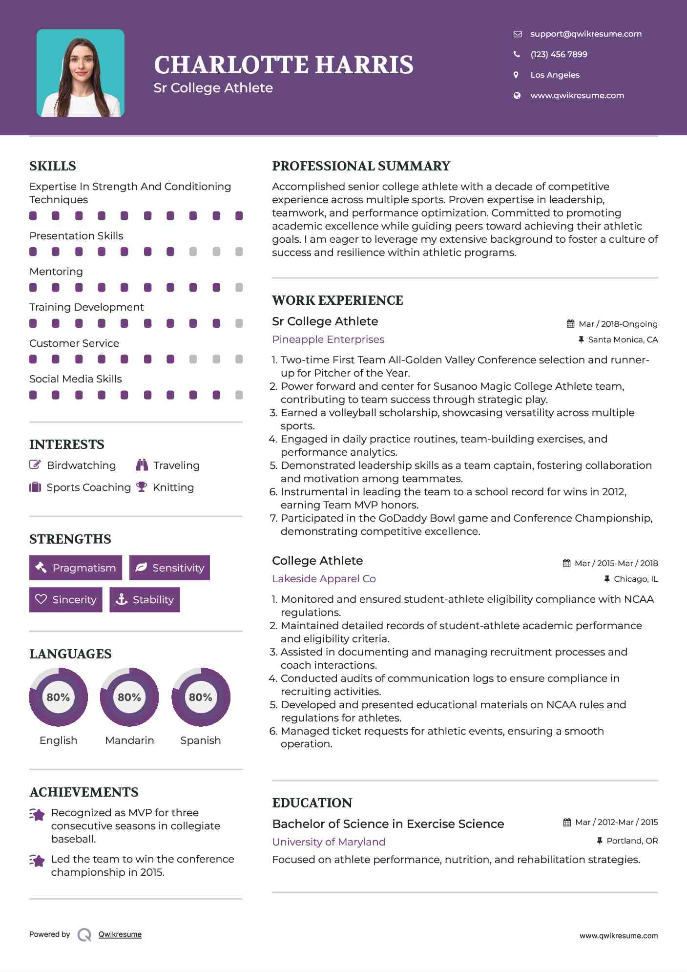 10 College Athlete Resume Samples - College Athlete 1660729853 Pdf 