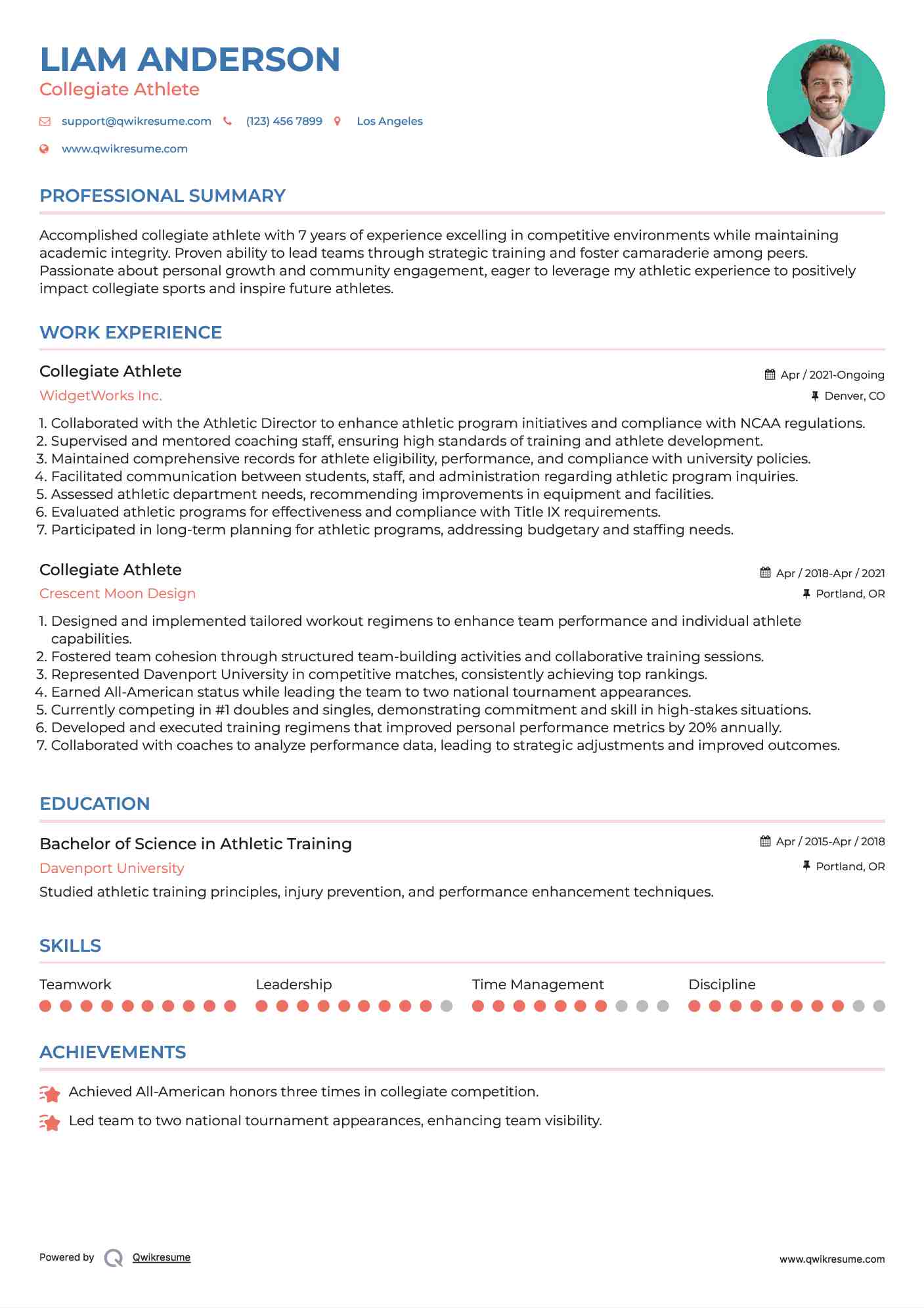 10 Student Athlete Resume Samples - Collegiate Athlete 1659362790 Pdf 
