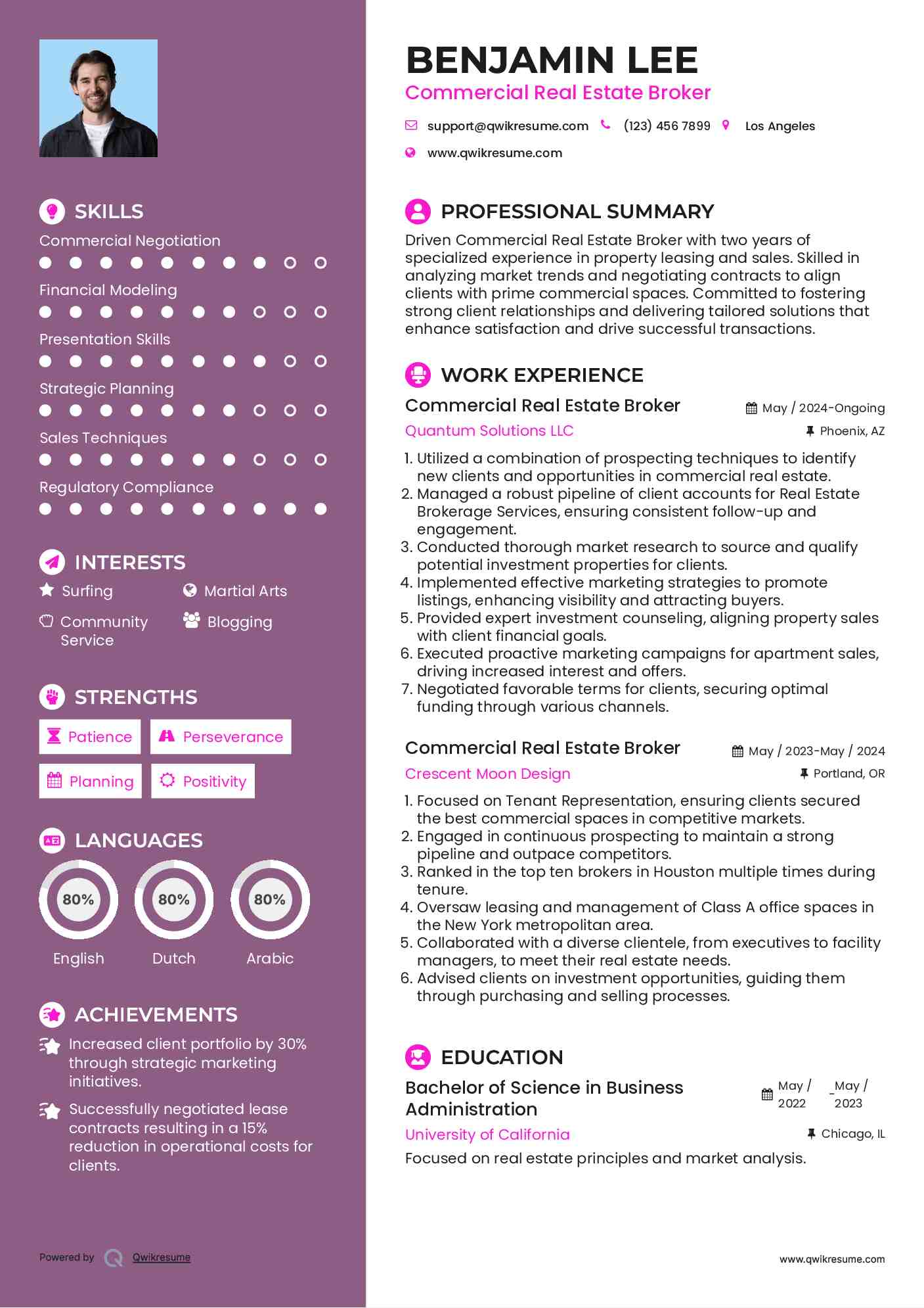 Commercial Real Estate Broker Resume Template