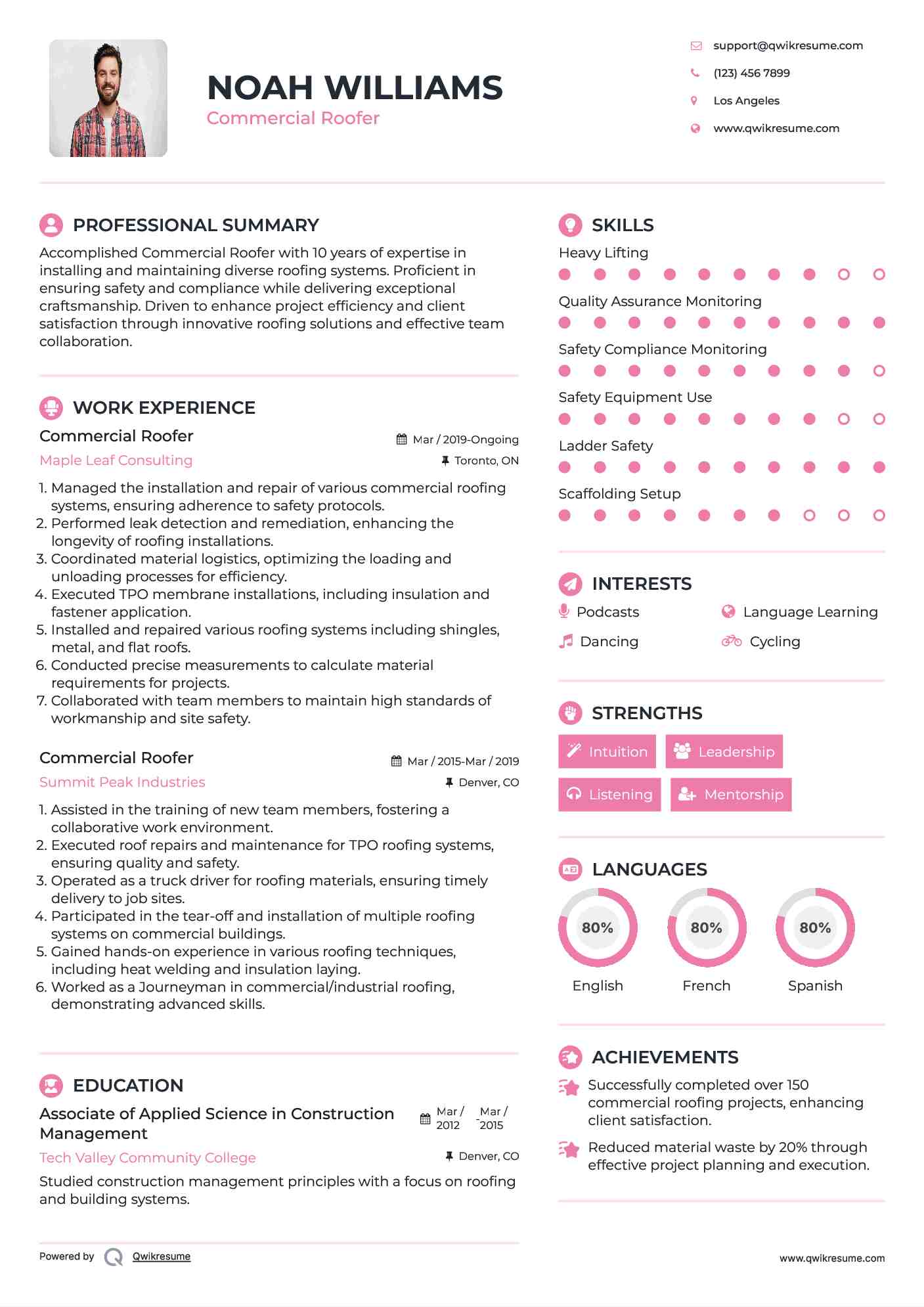 10 Commercial Roofer Resume Samples - Commercial Roofer 1597757127 Pdf 