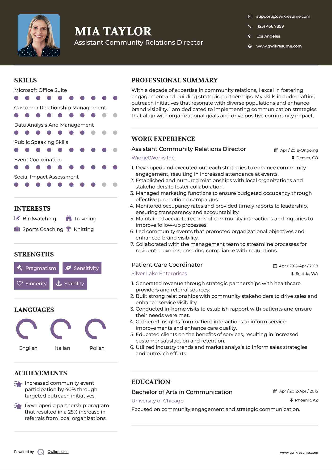 community relations director resume samples qwikresume education objectives for resume