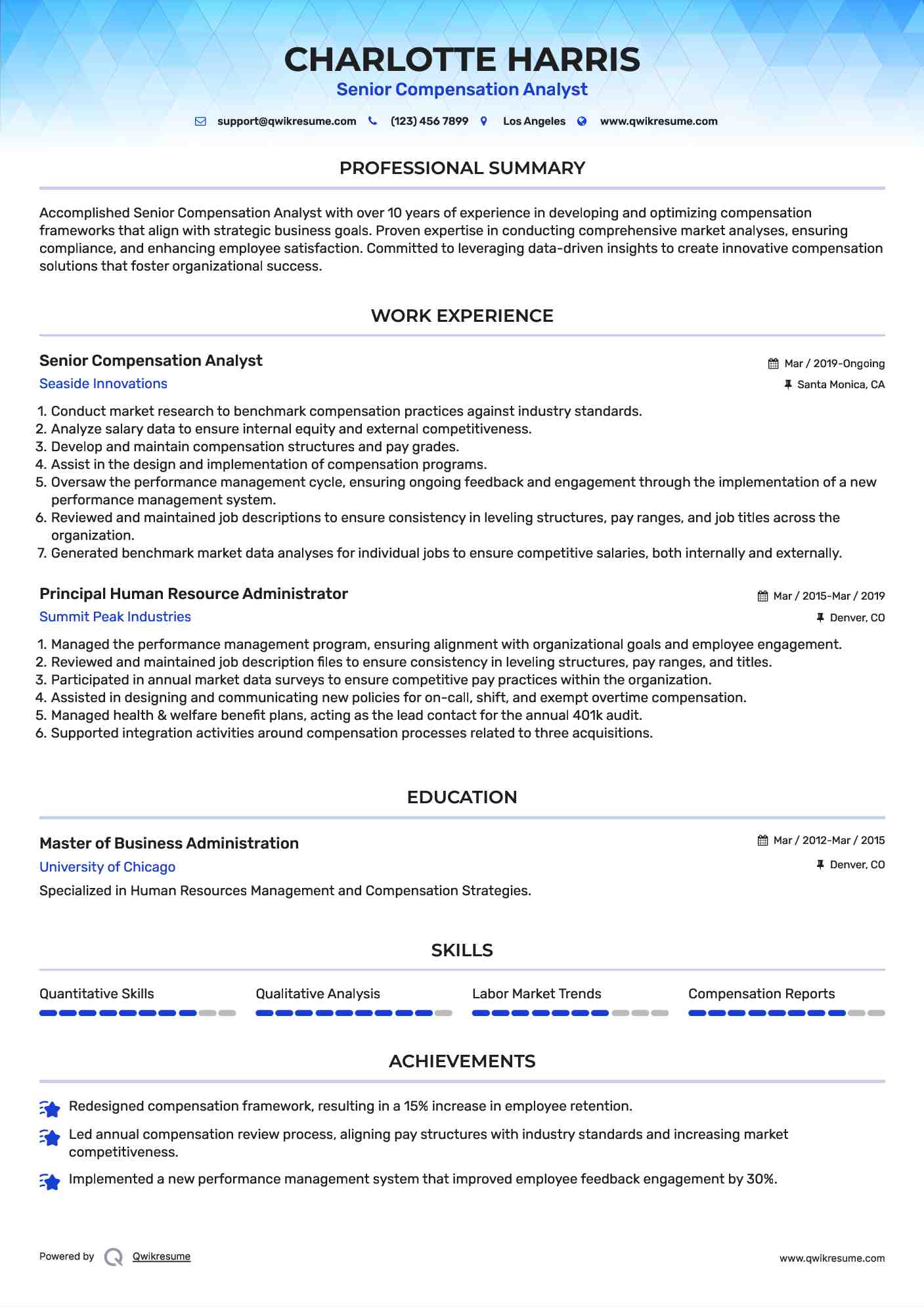 compensation analyst resume samples qwikresume compensation analyst resumes