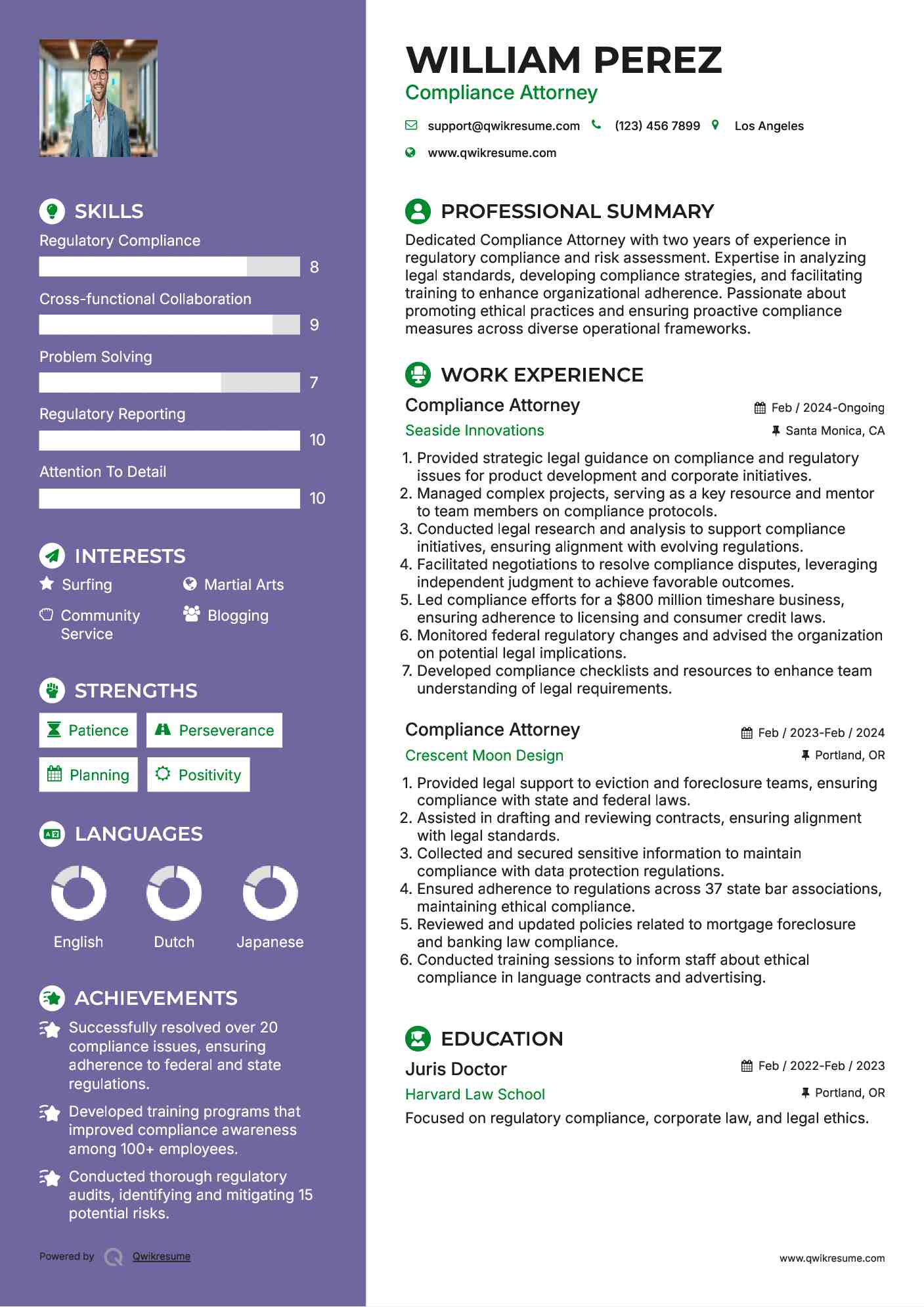 Compliance Attorney Resume Sample