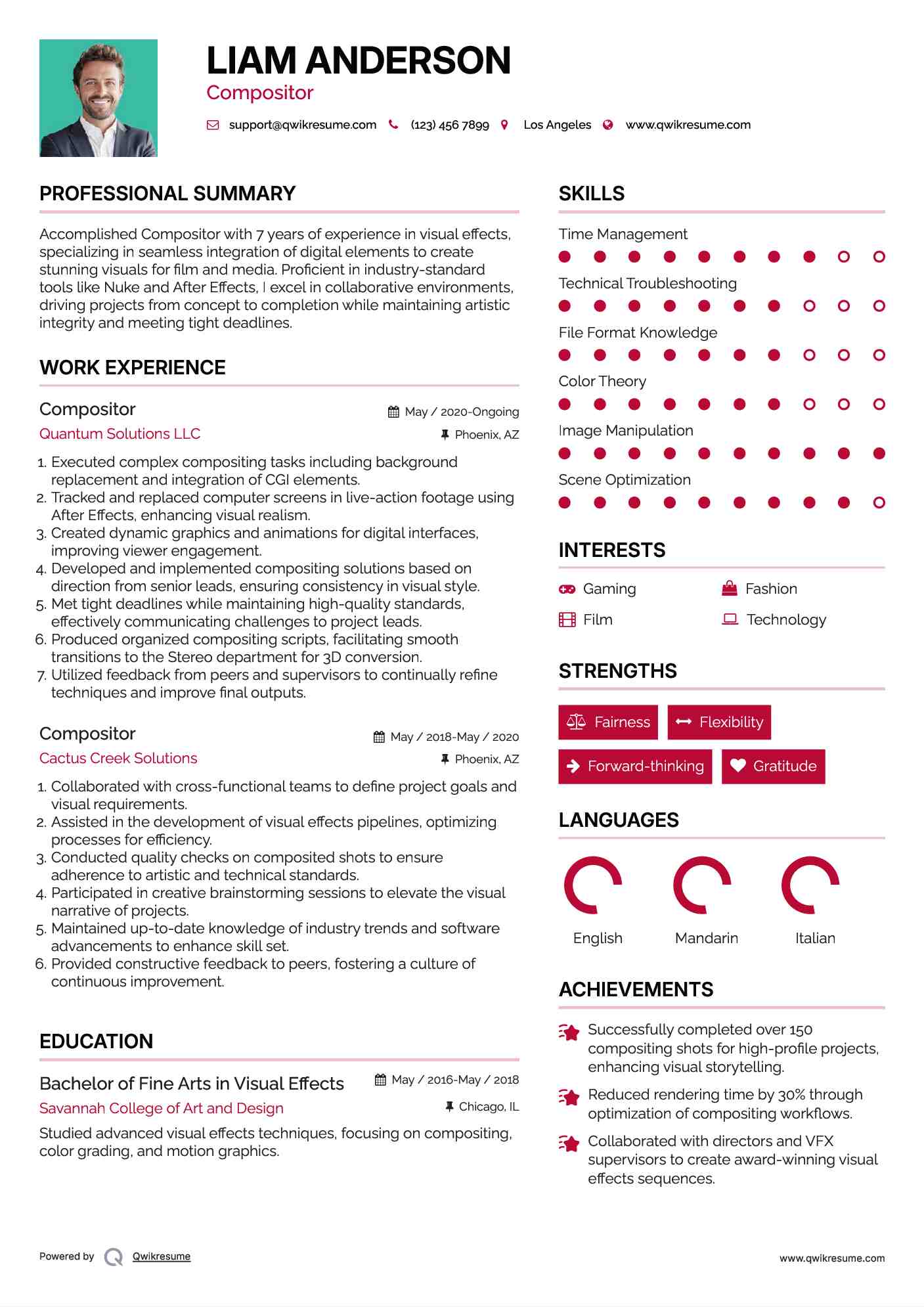 Compositor Resume Template
