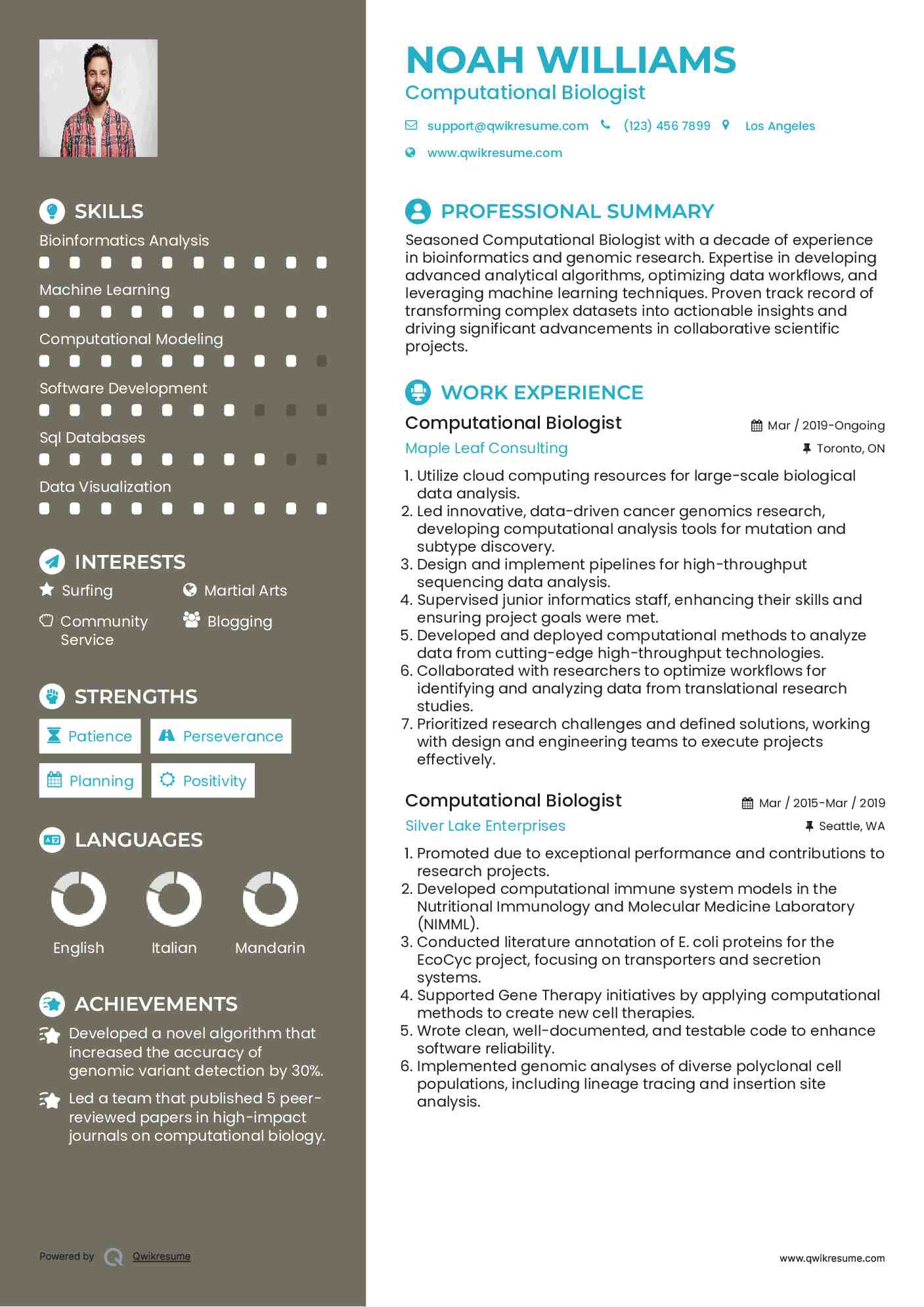 Computational Biologist Resume Model