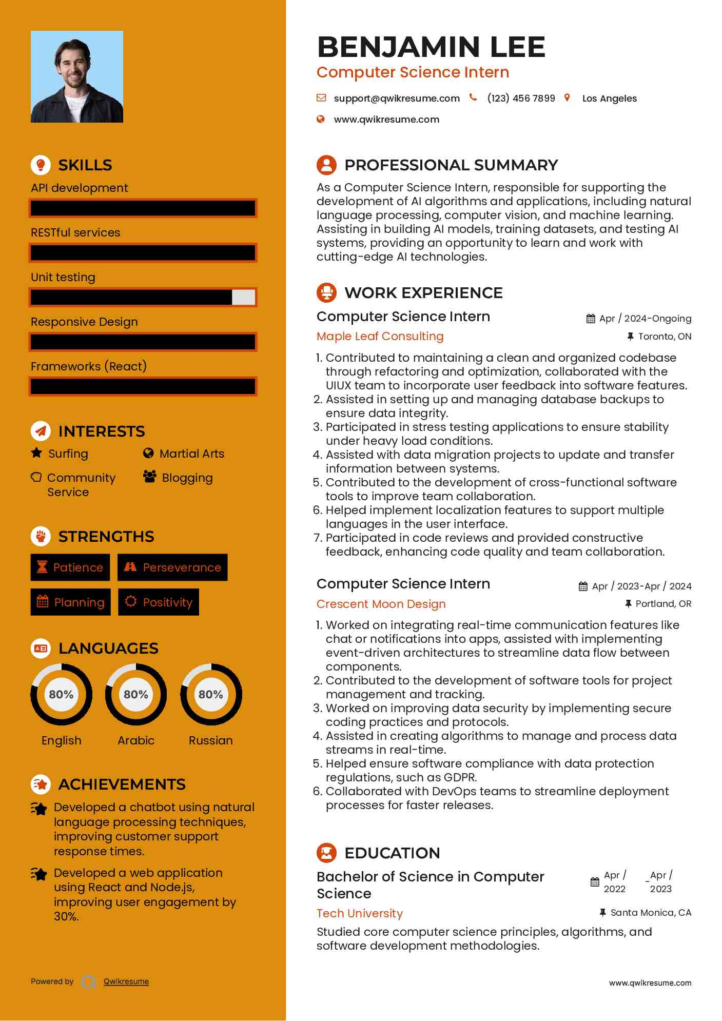 10 Computer Science Intern Resume - Computer Science Intern 1733311676 Pdf