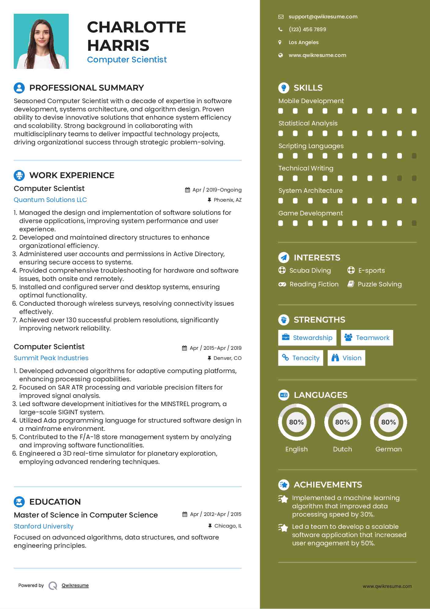 10 Computer Scientist Resume Samples - Computer Scientist 1583240124 Pdf 