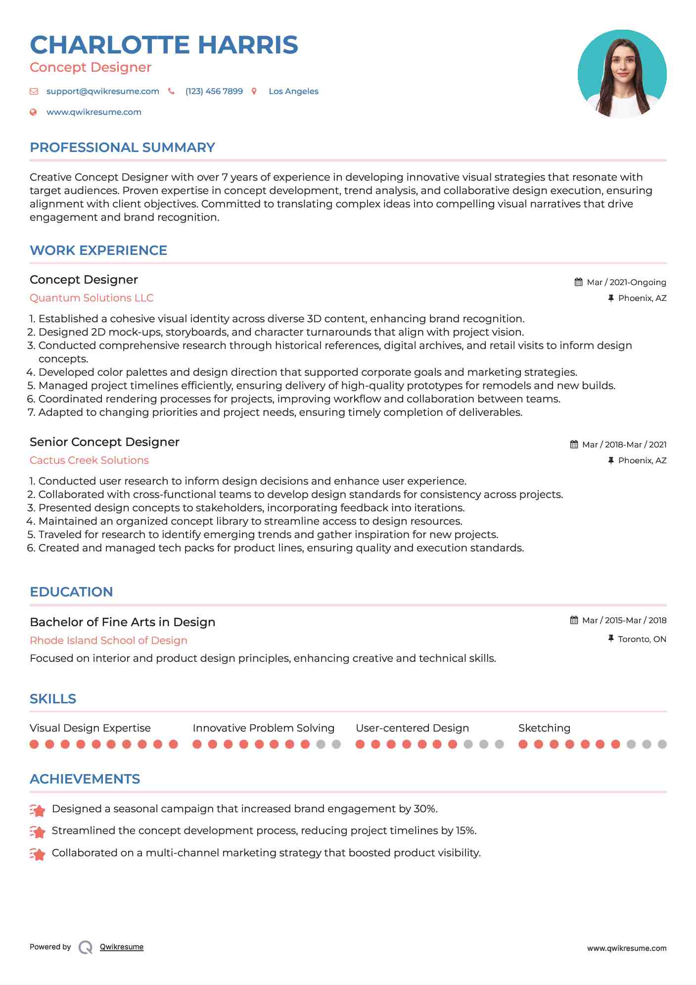 Concept Designer Resume Template