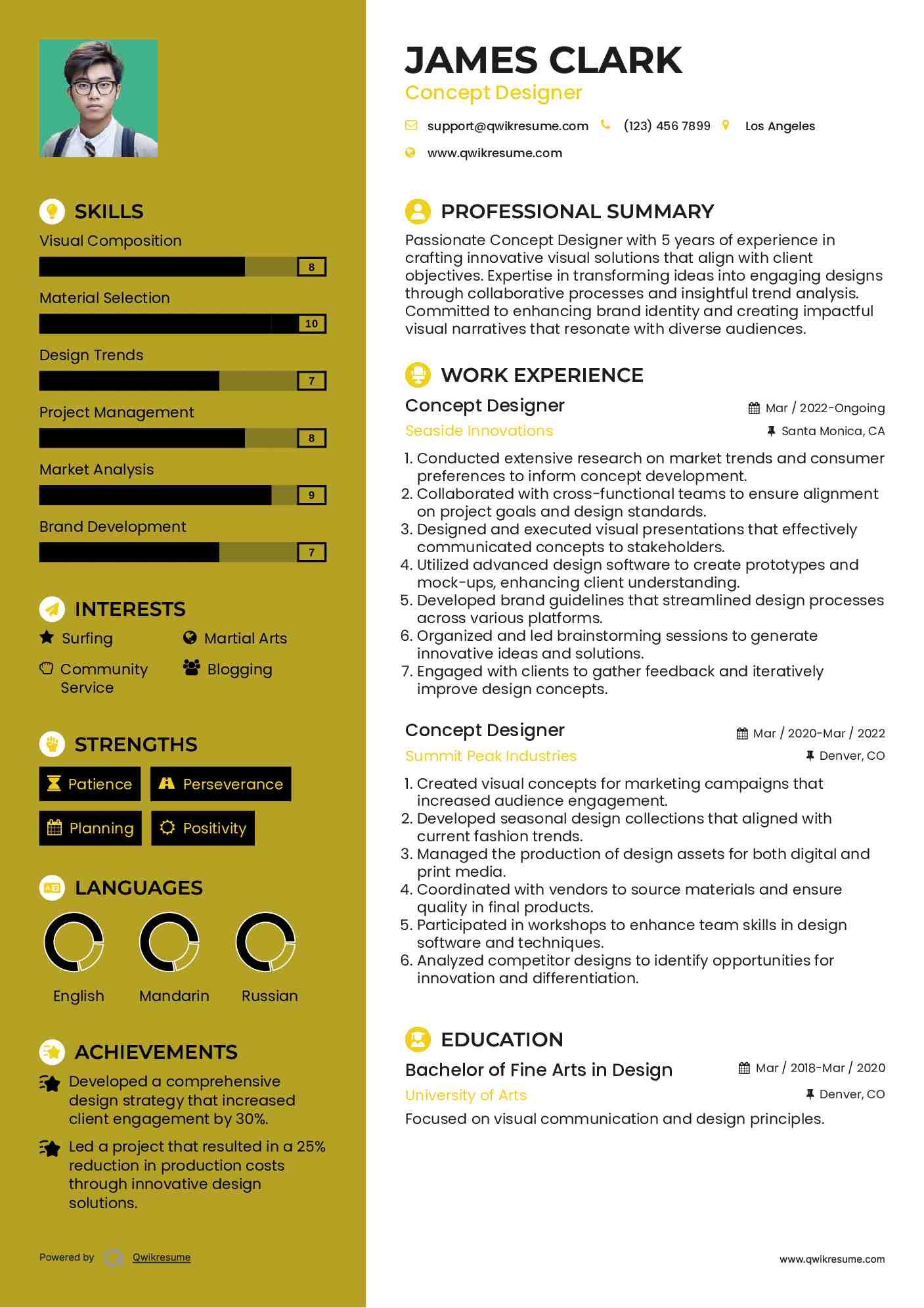 Concept Designer Resume Sample