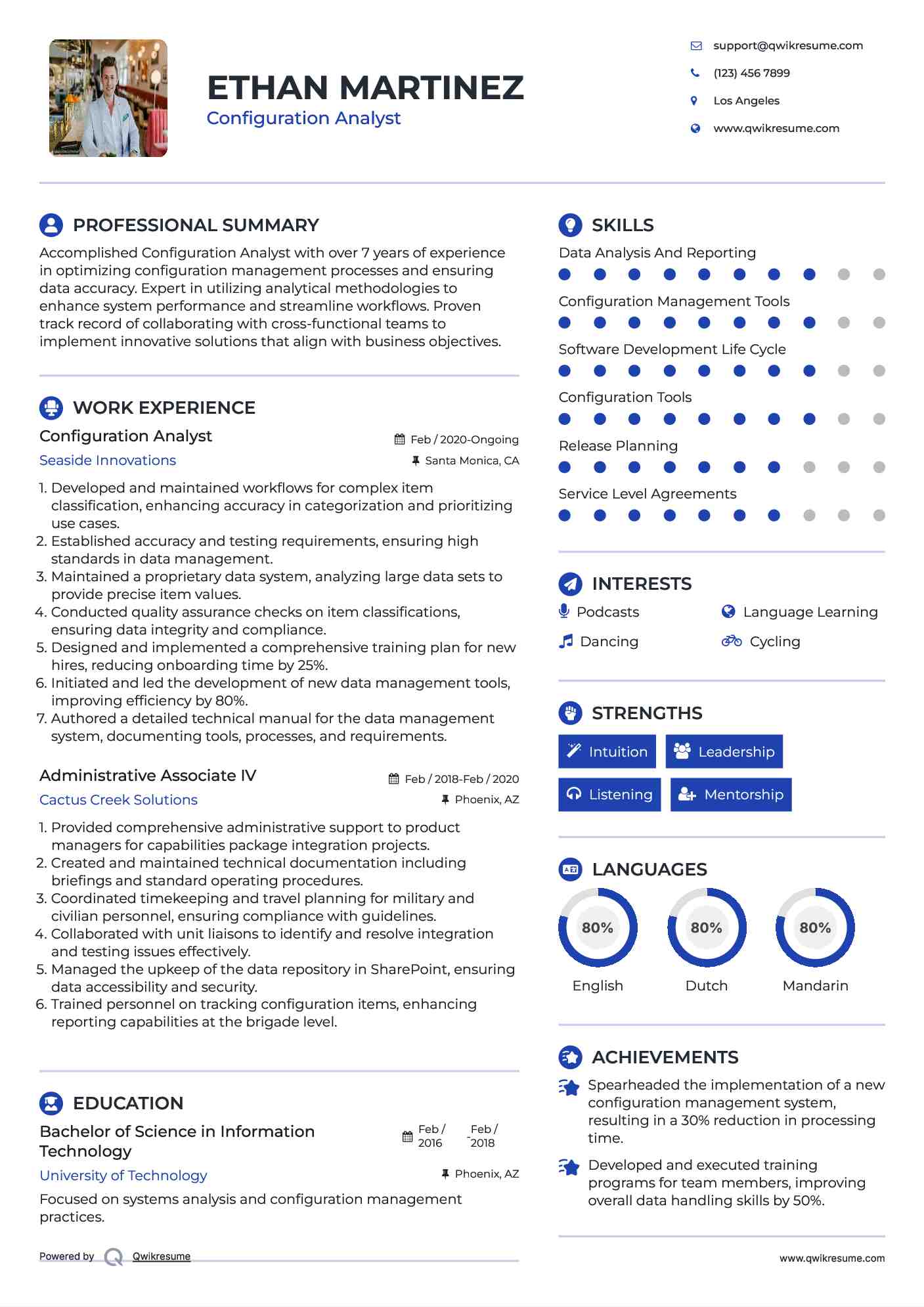 Configuration Analyst III Resume Sample