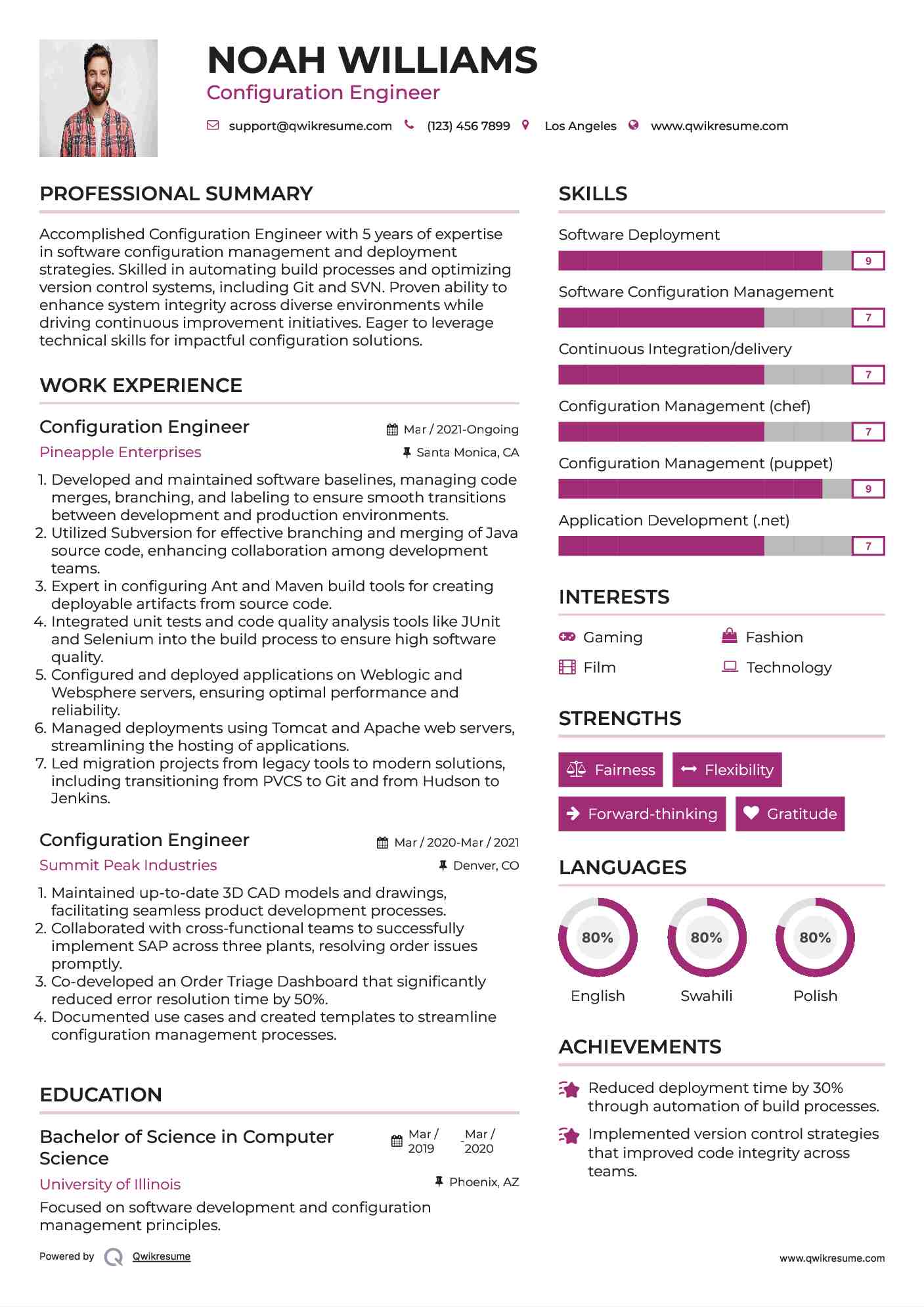 Configuration Engineer Resume Template