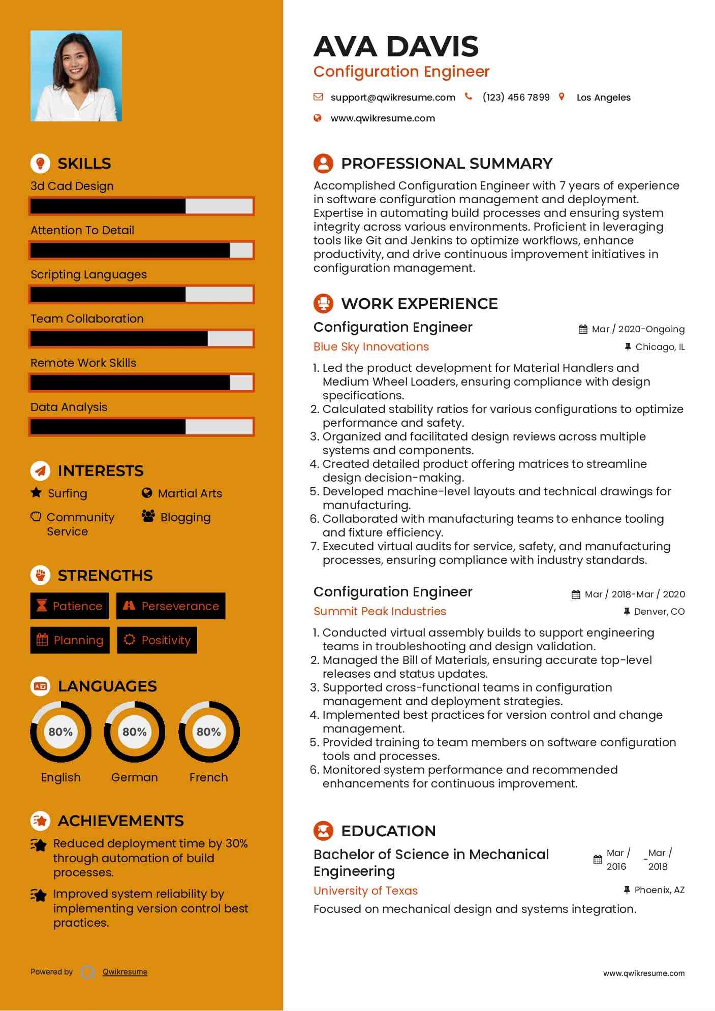 Configuration Engineer Resume Model