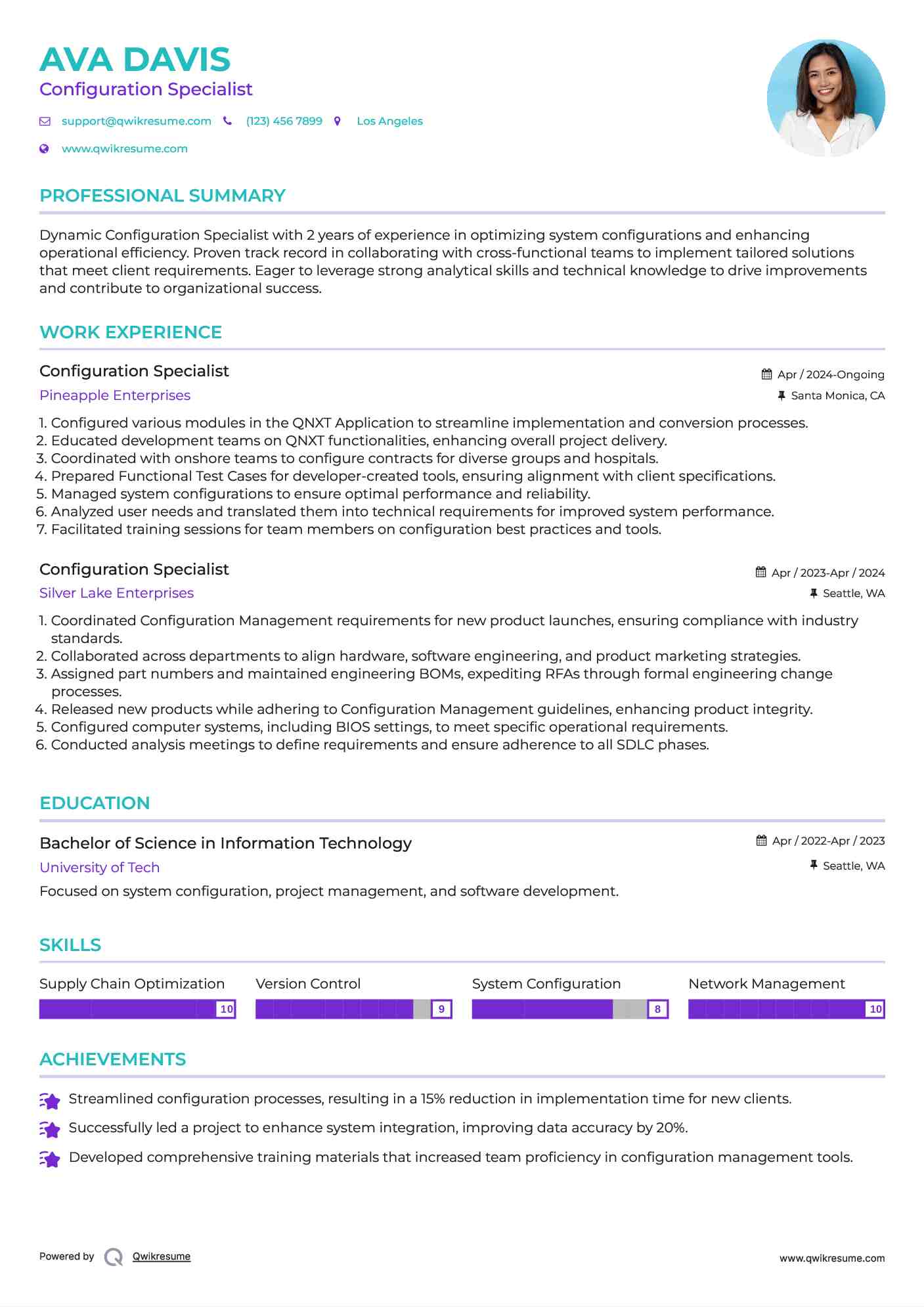 Configuration Specialist Resume Model