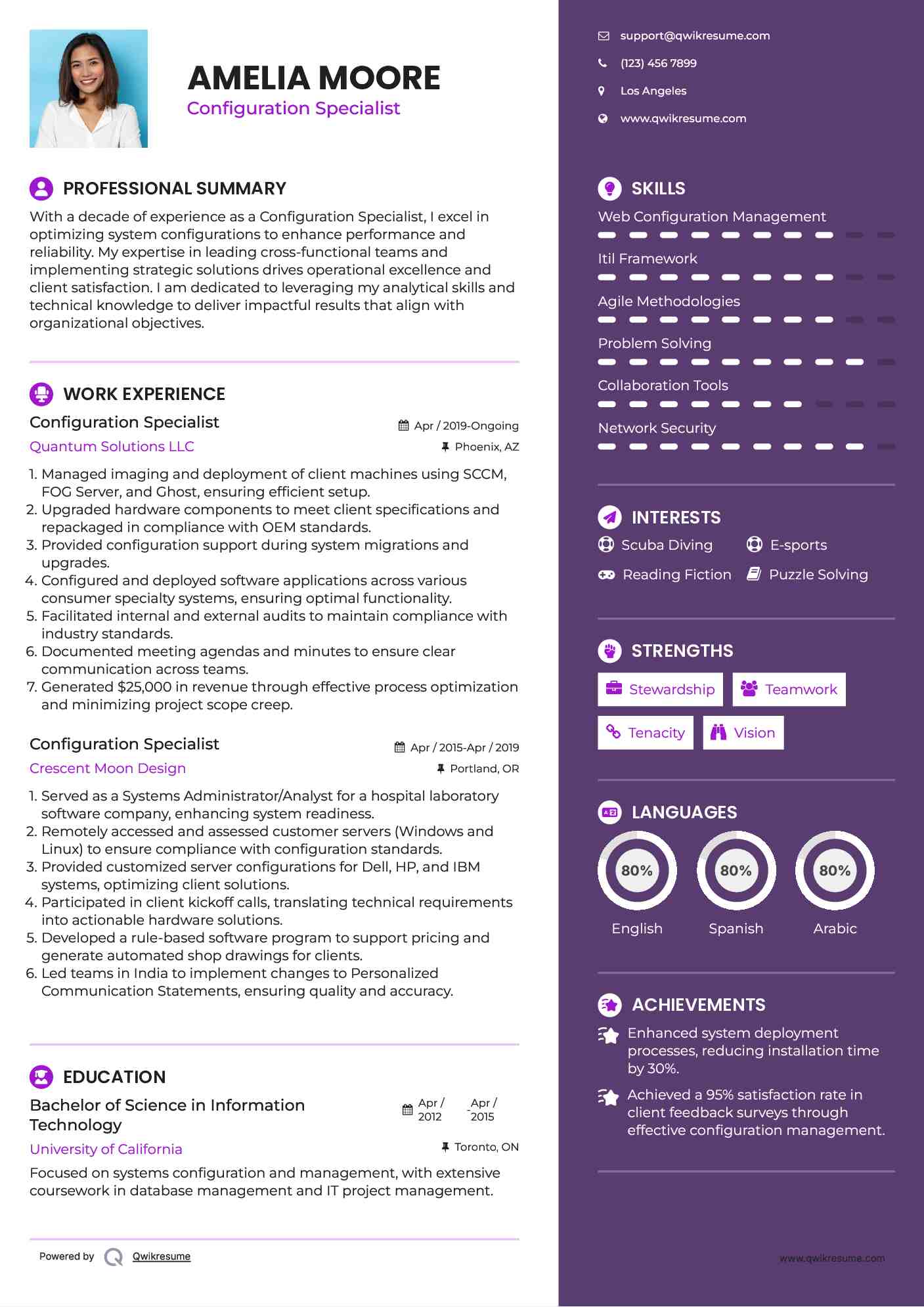 Configuration Specialist Resume Example
