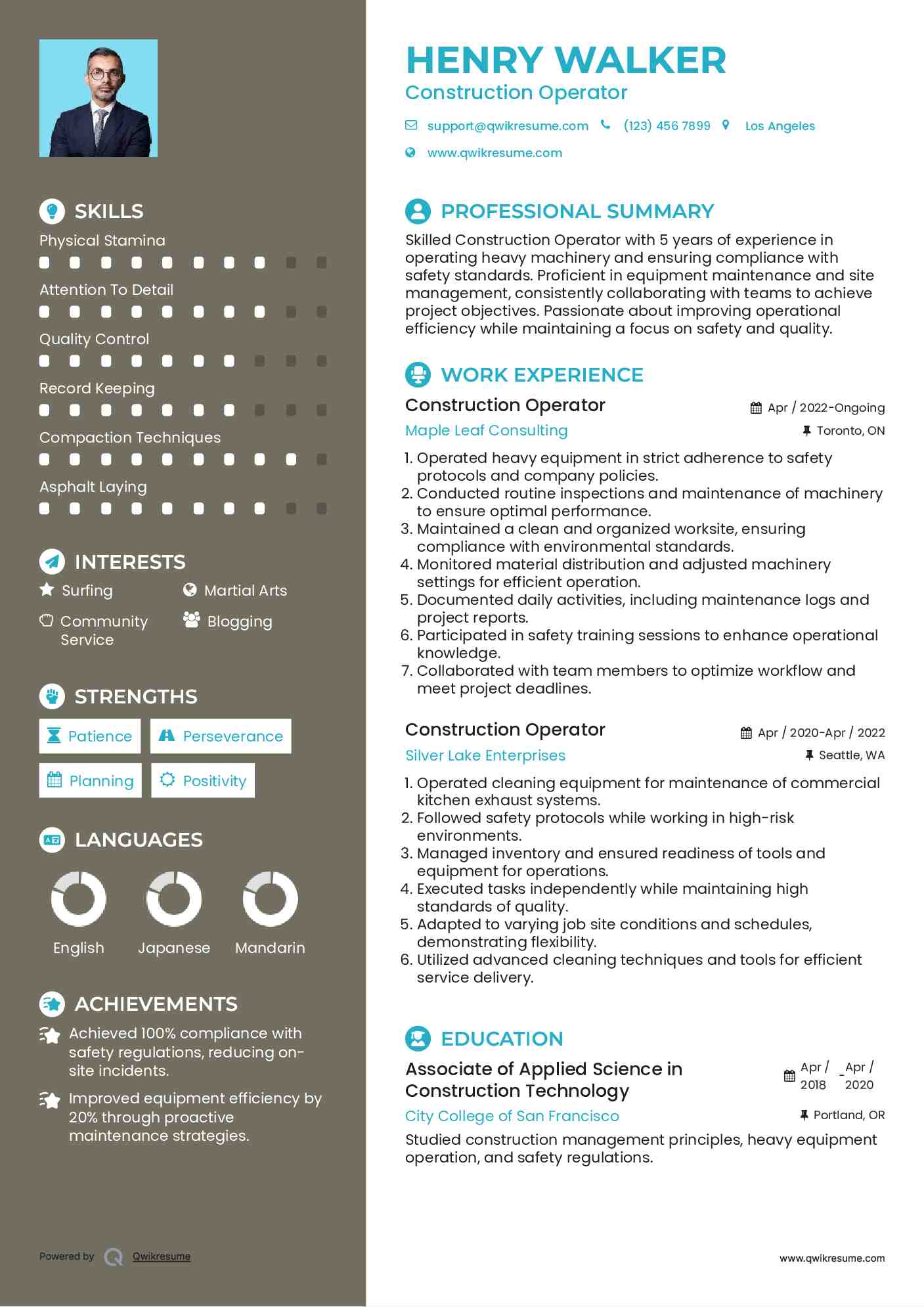 10 Construction Operator Resume - Construction Operator 1663318317 Pdf 