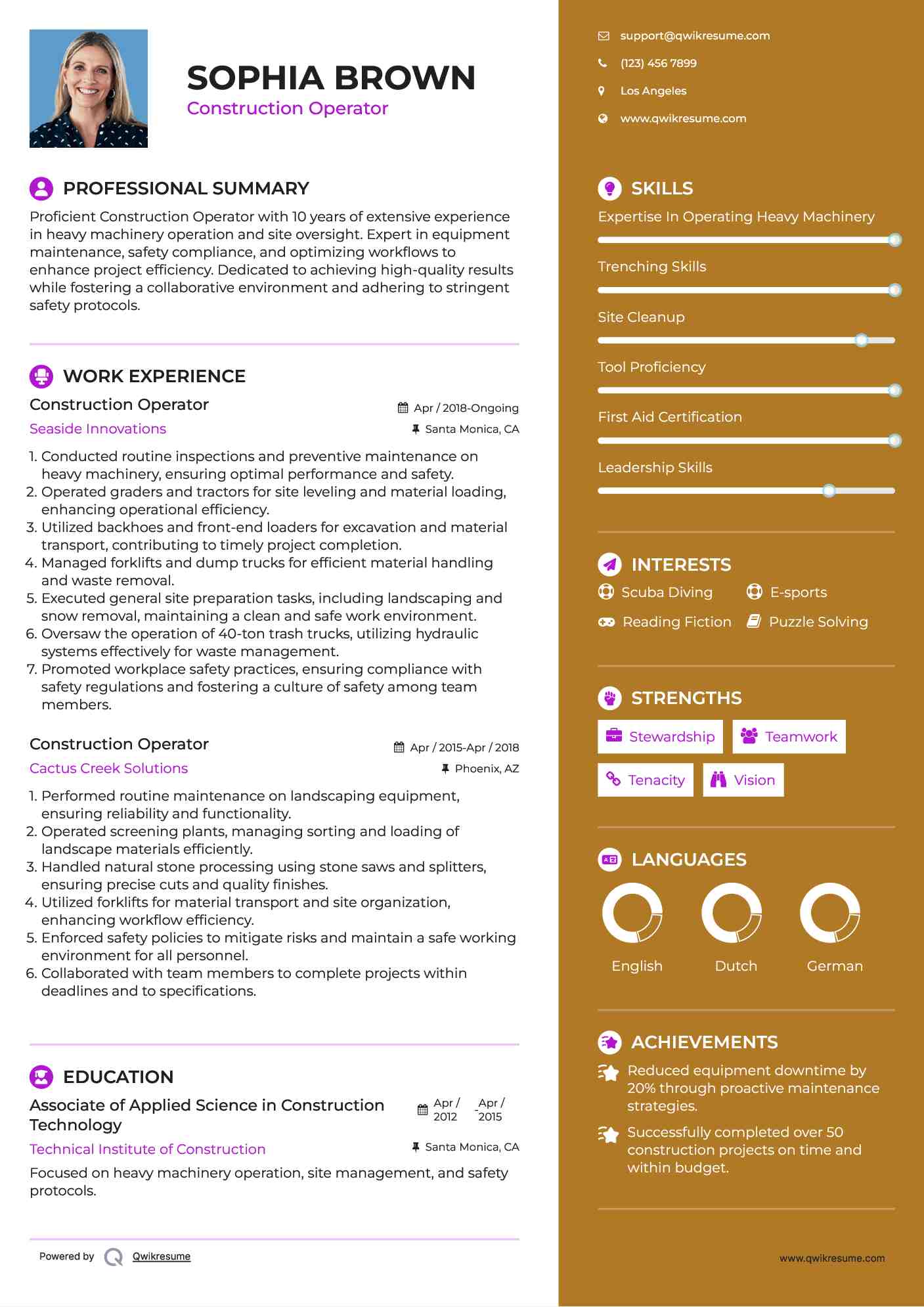 10 Construction Operator Resume - Construction Operator 1663318363 Pdf 