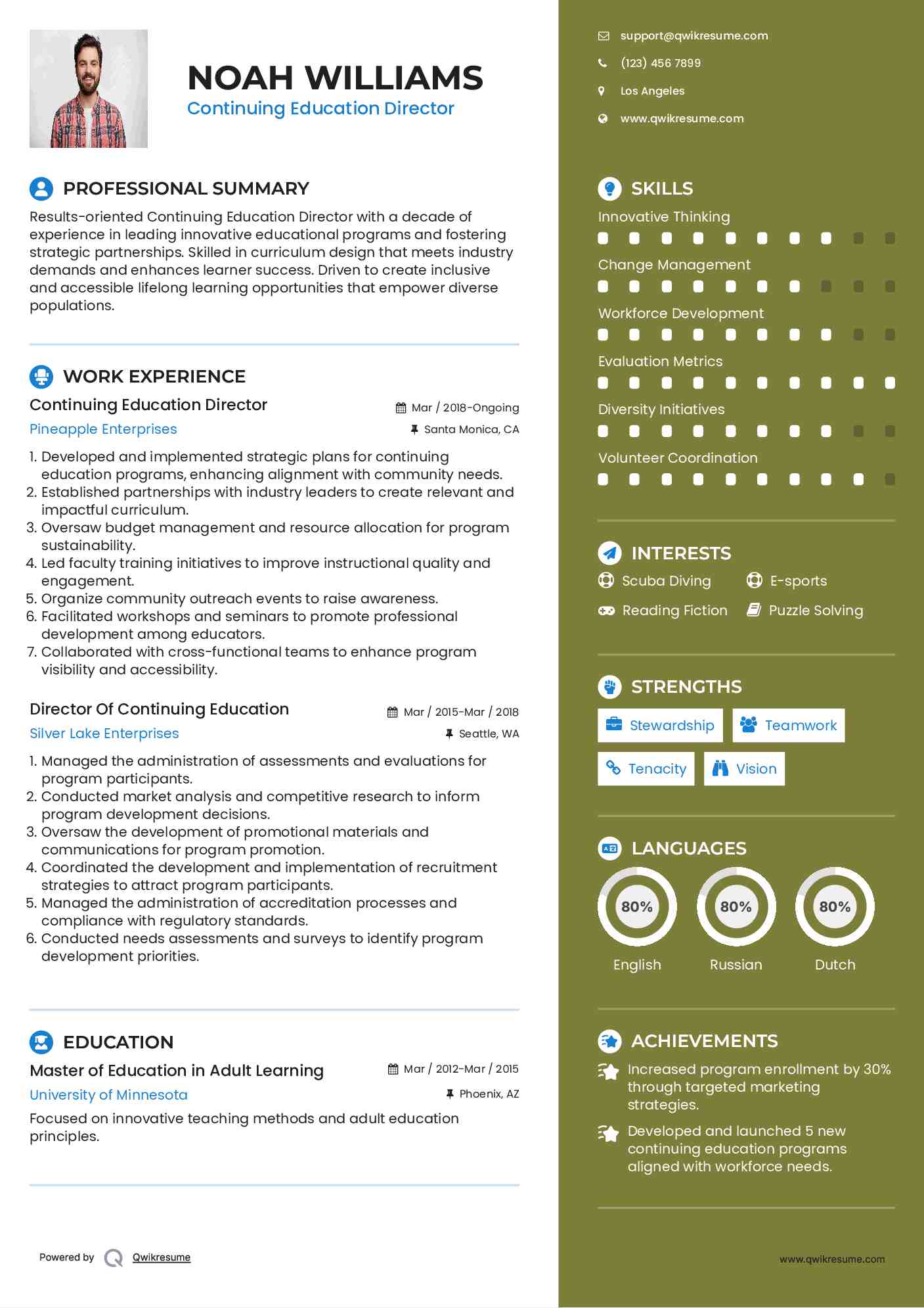 Continuing Education Director Resume Model