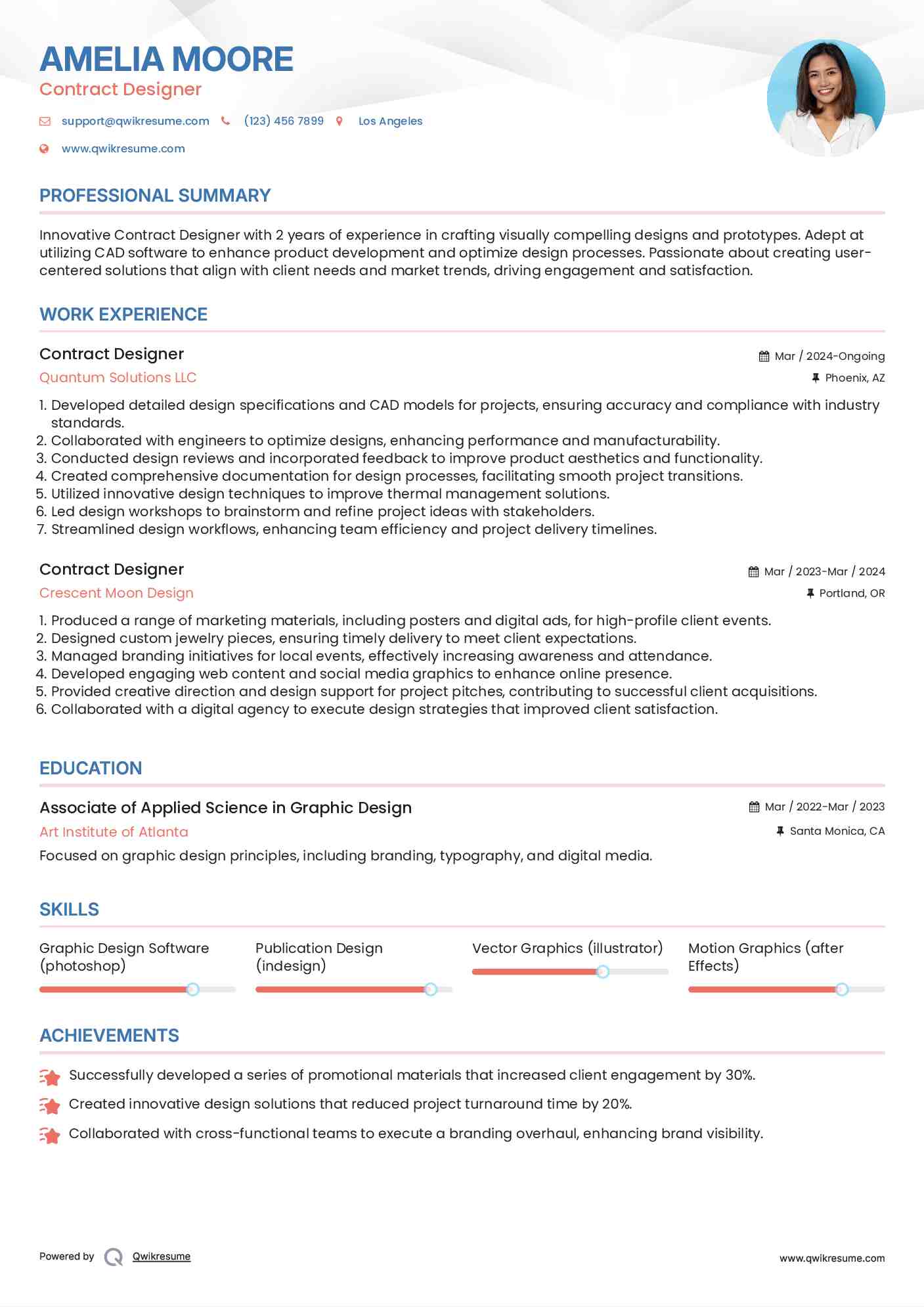 Contract Designer Resume Template