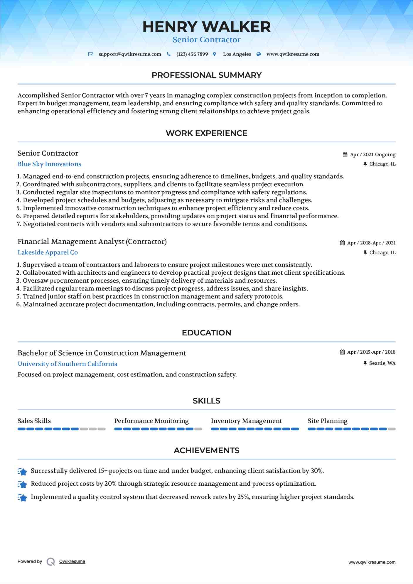 10 Contractor Resume Samples amp - Contractor 1558941226 Pdf 