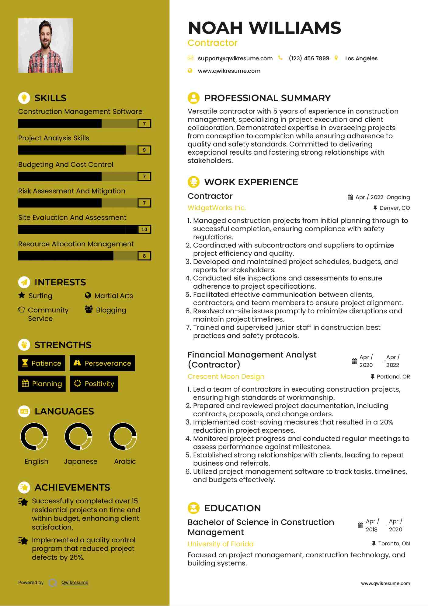 10 Contractor Resume Samples amp - Contractor 1558941235 Pdf 