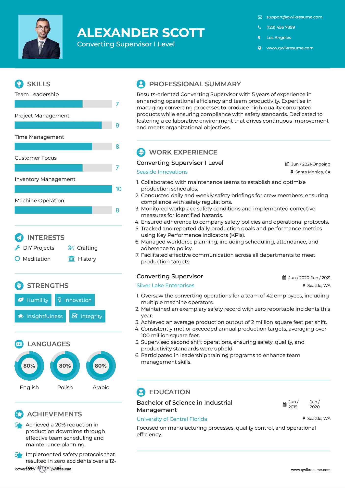 Converting Supervisor I Level Resume Sample