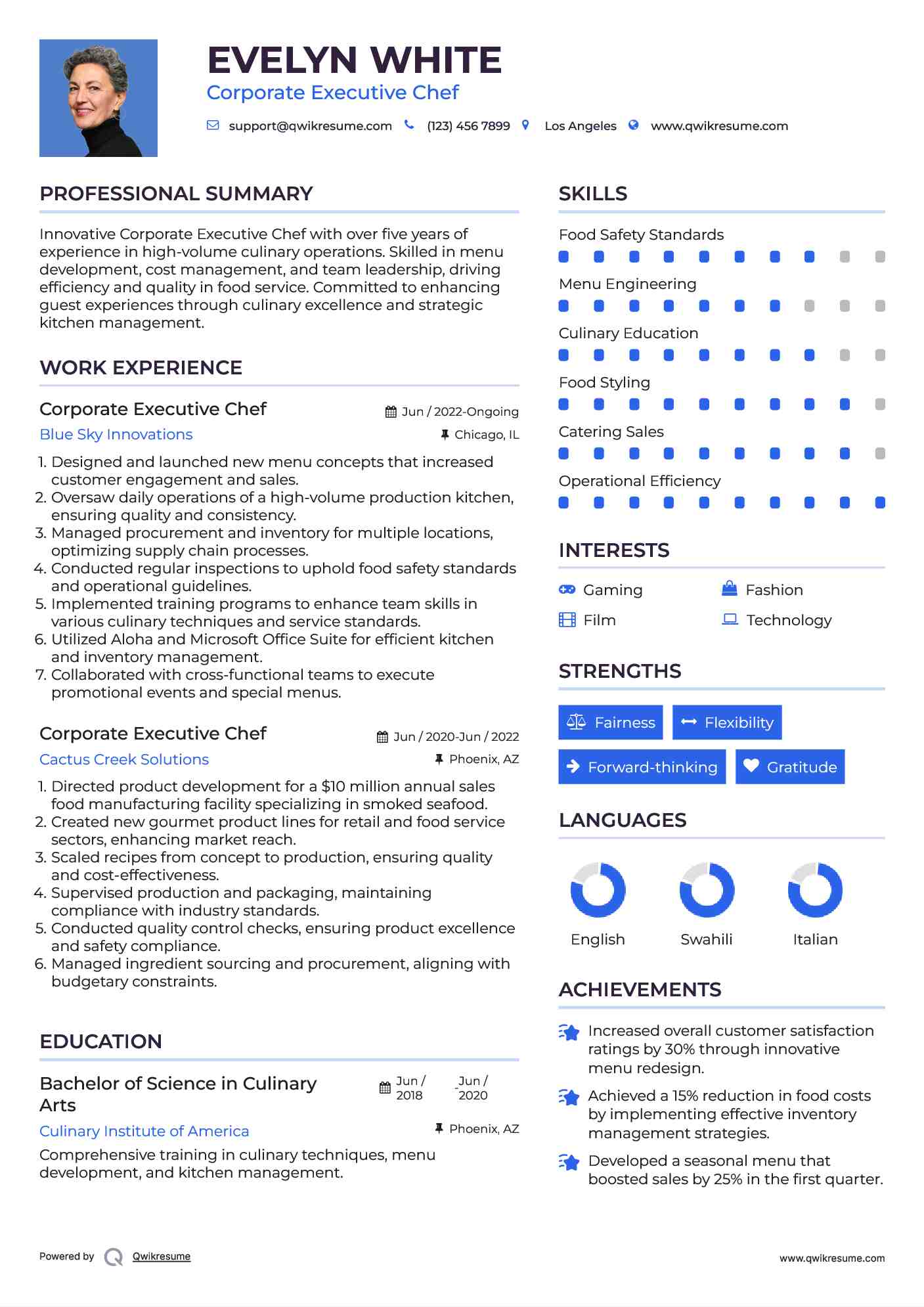 10+ Corporate Executive Chef Resume Samples & Templates for 2025
